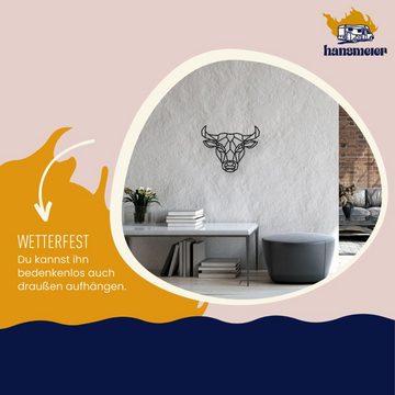 Hansmeier Wanddekoobjekt Wanddeko aus Metall, Wasserfest, Für Außen & Innen, Motiv Bulle