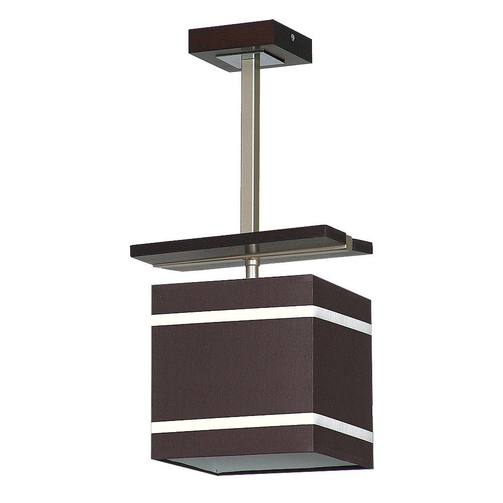 Licht-Erlebnisse Deckenleuchte MARKUS, ohne Leuchtmittel, Deckenlampe Braun Chrom E27 Stoff Metall