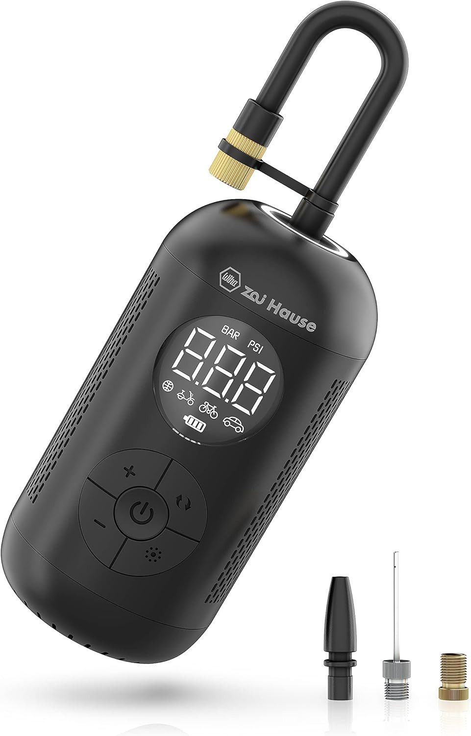 Wiha Akku-Luftpumpe zai Hause (45255), elektrisch mit Akku 3,7 V, inkl. Adaptern für Motorrad, Ball, Rad, KFZ