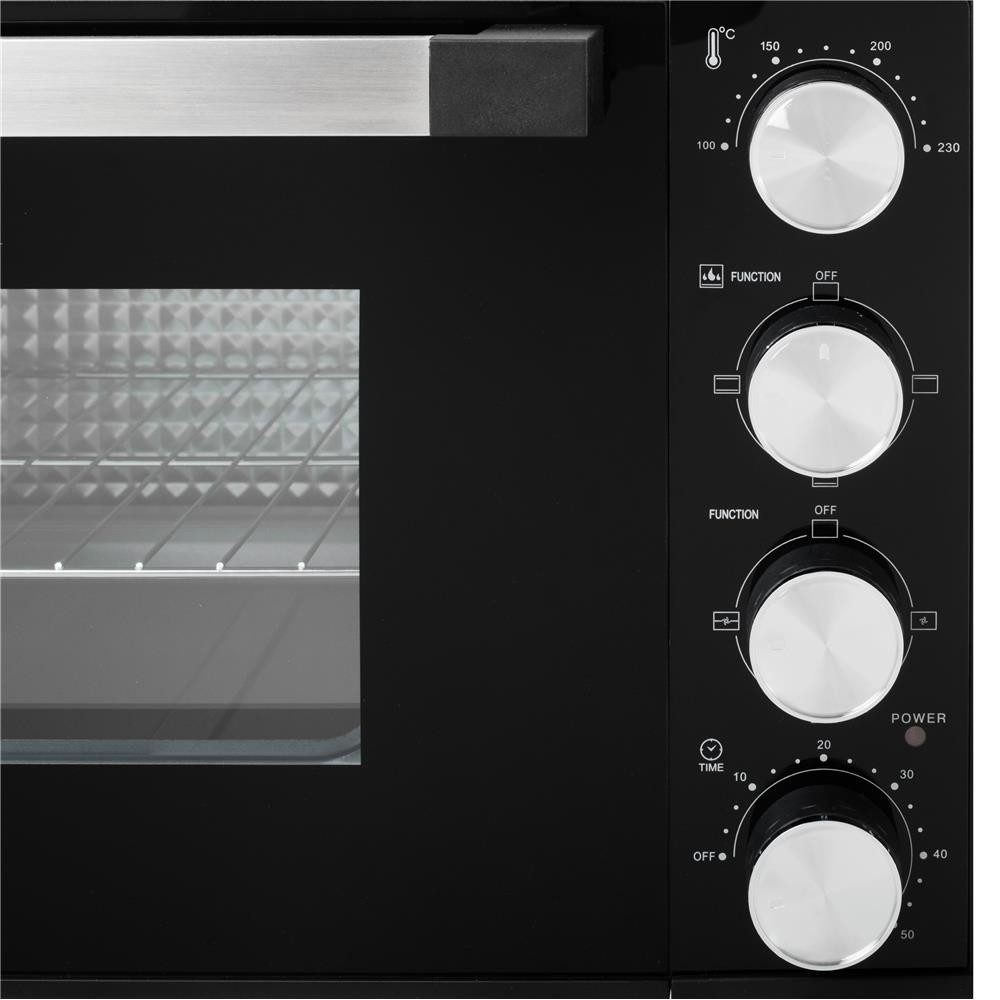 Adler Minibackofen AD 6031, Elektrobackofen, Mini Backofen, Backblech, Drehspieß, Timer, schwarz