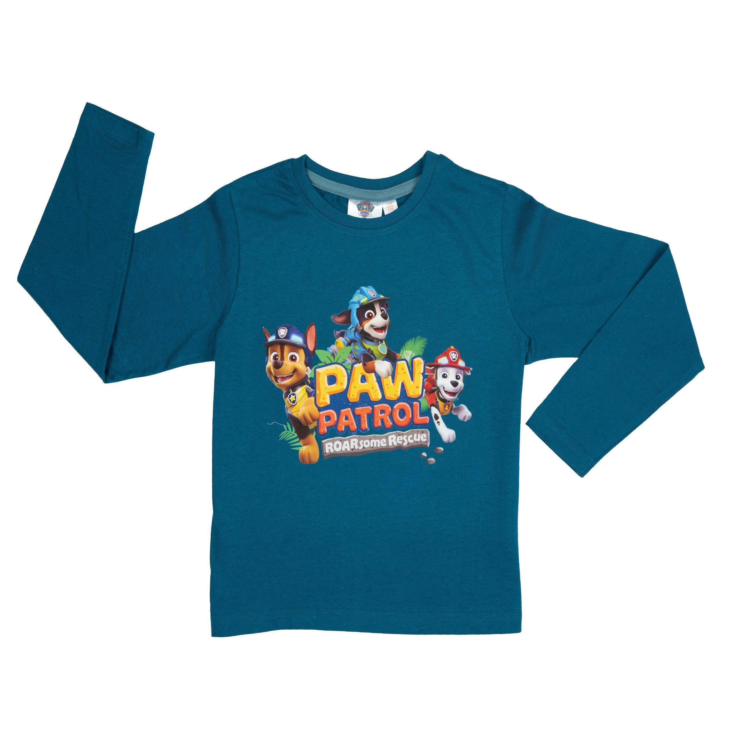 United Labels® Sweatshirt Paw Patrol Pullover für Jungen - Roarsome rescue Langarm Blau