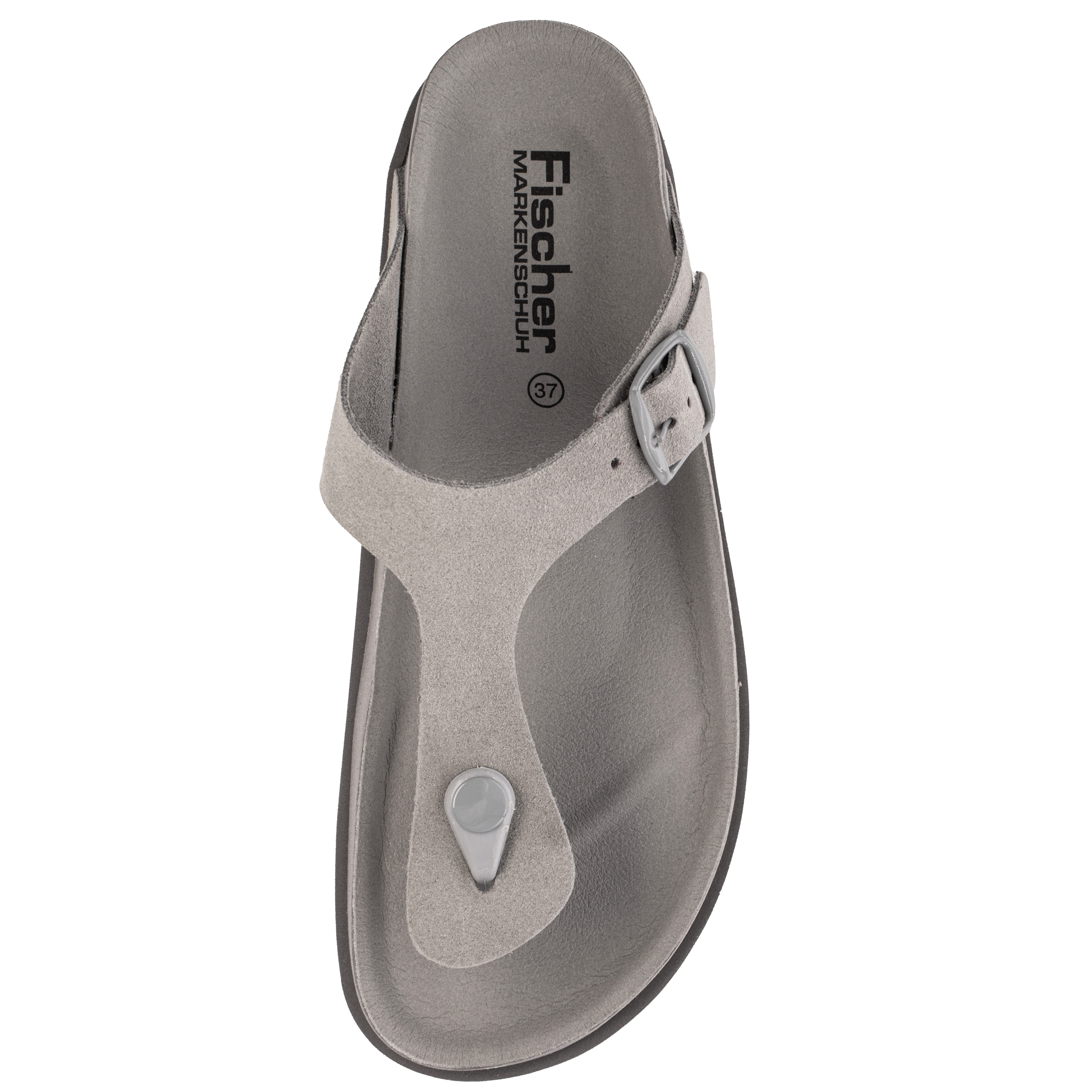 Fischer-Markenschuh Alma Zehentrenner aus Veloursleder, mit ergonomisch geformten Lederfußbett