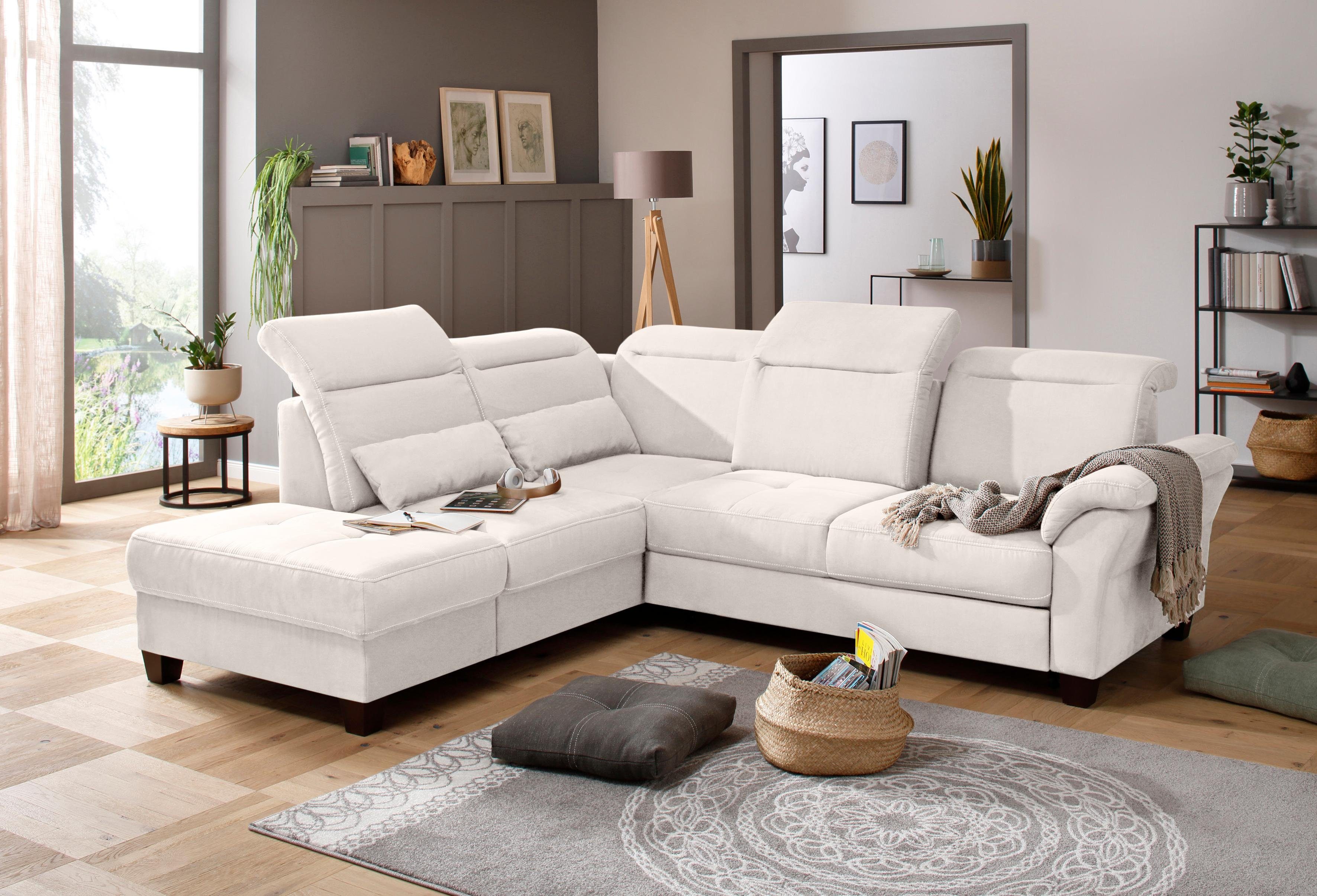 Home affaire Ecksofa "Solvei L-Form" wahlweise auch mit Kopfteilverstellung günstig online kaufen