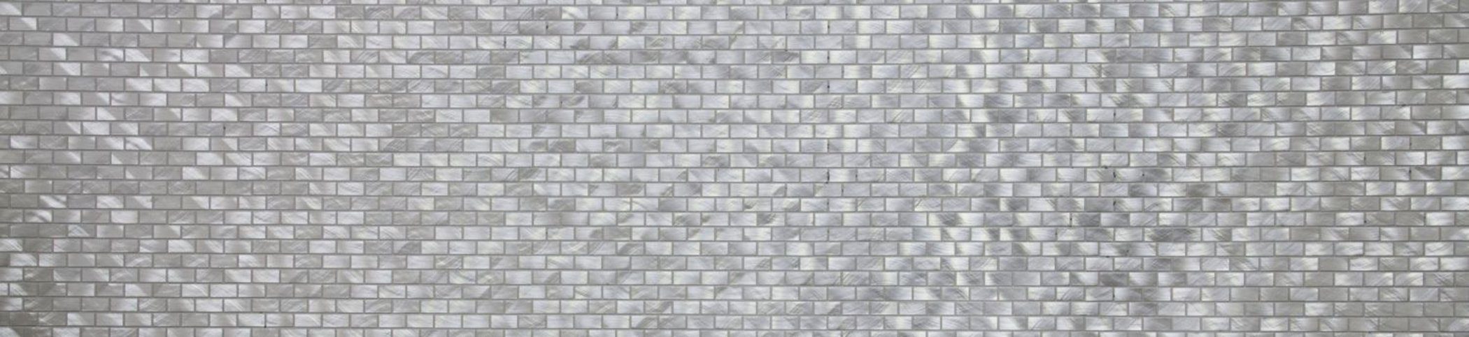 Küchenwand Fliese Mosaik Mosani Aluminium Fliesenspiegel silber Mosaikfliesen Brick