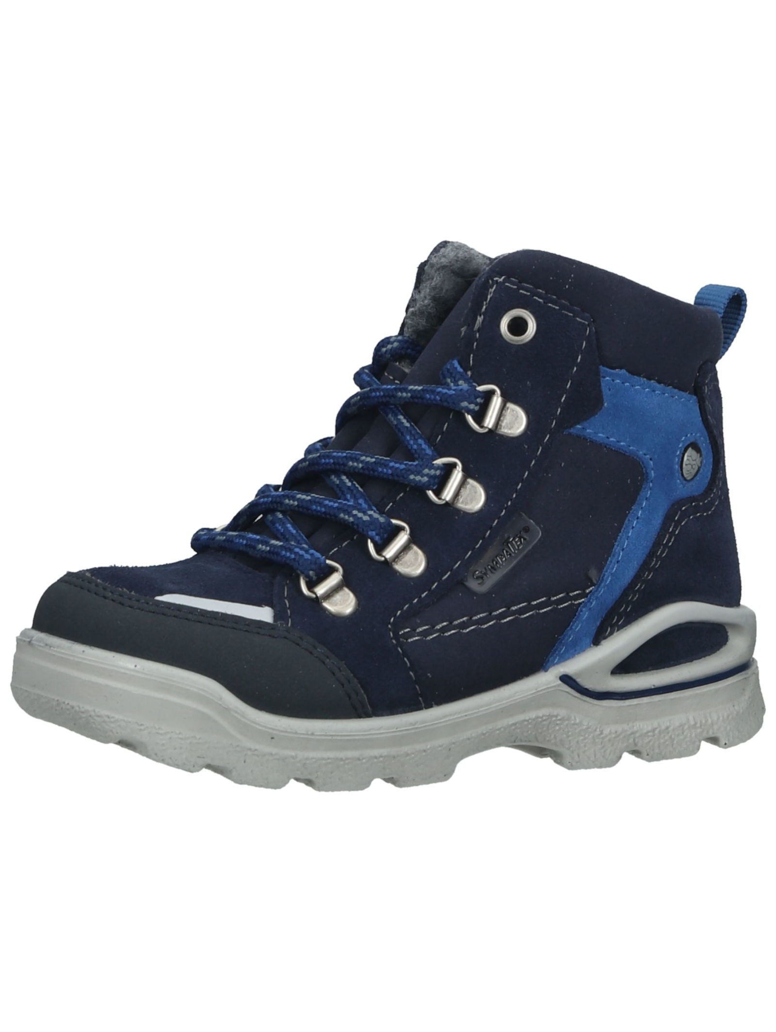Stiefelette Veloursleder/Textil . Schnürstiefelette