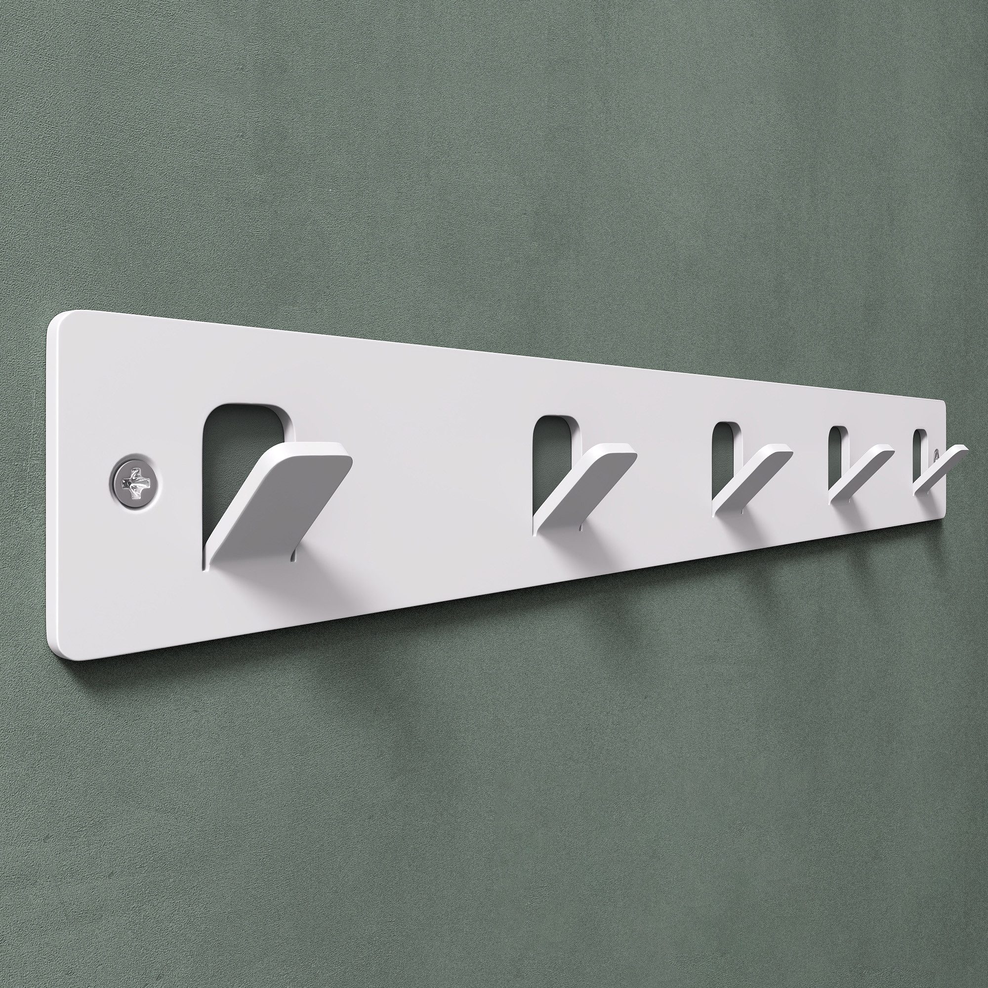 Mai & Mai Hakenleiste Wandgarderobe Wandhaken 5 Haken Kohlenstoffstahl Stalo-14, 45° Anti-Rutsch Haken,Kleben oder Bohren,Kohlenstoffstahl, rostfrei
