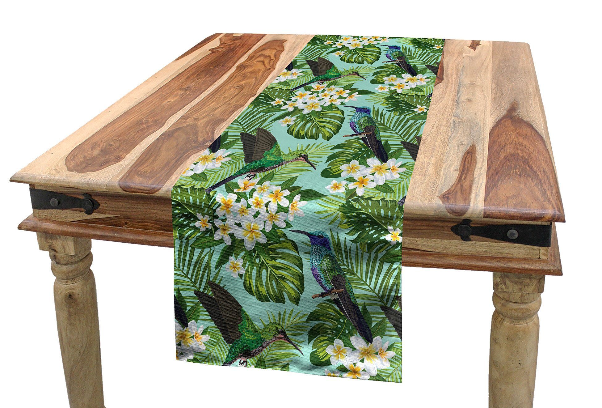 Abakuhaus Tischläufer Esszimmer Küche Rechteckiger Dekorativer Tischläufer, Tropisch Brasilianischer Regenwald Art