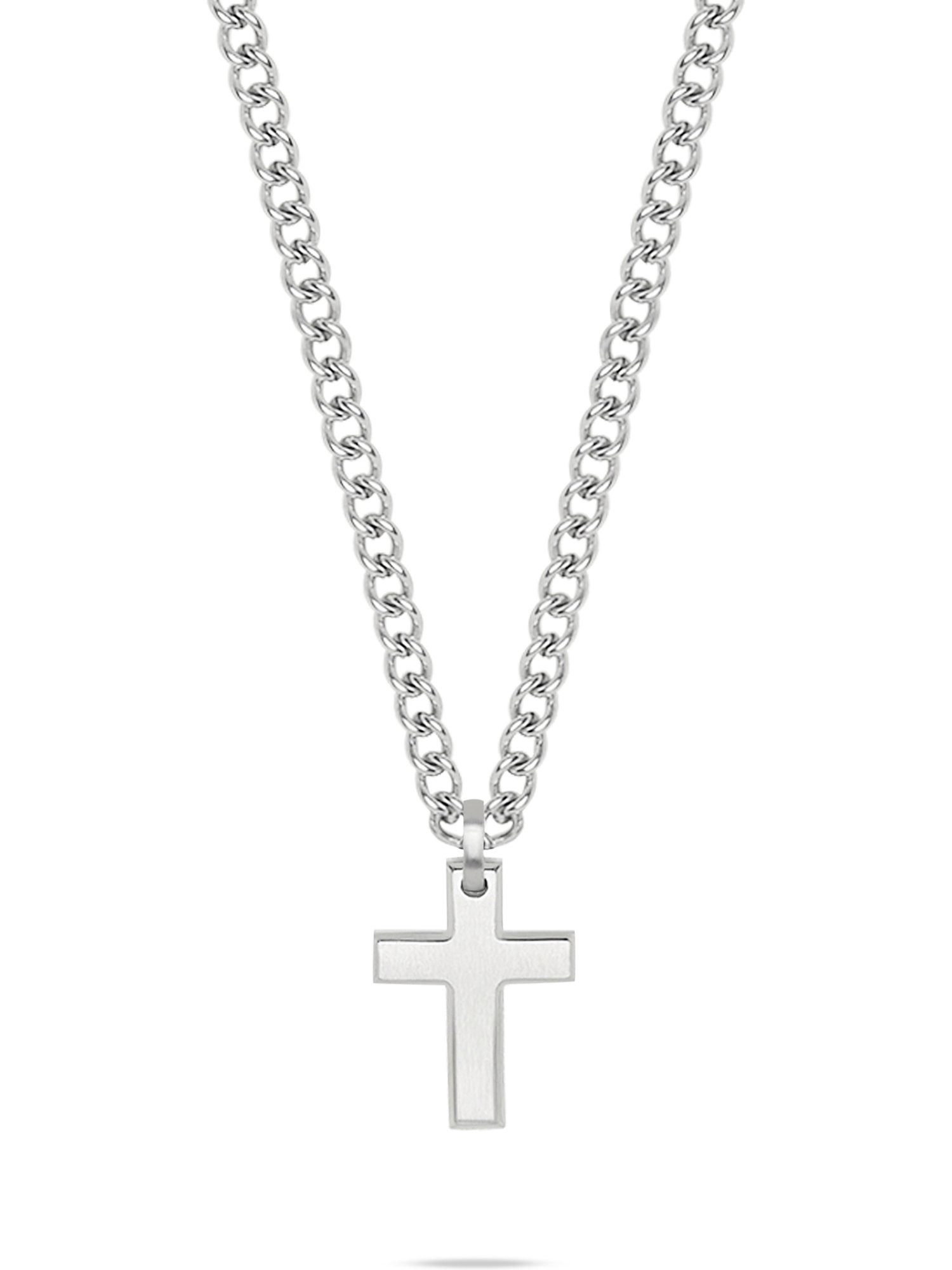 s.Oliver Silberkette S.Oliver Herren-Kette Edelstahl Kreuz