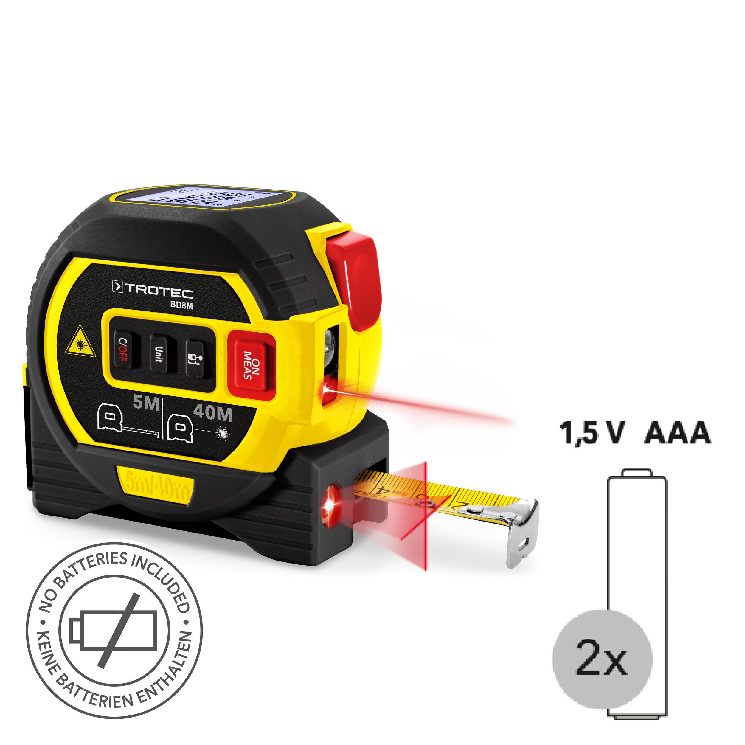 TROTEC Multimesser Laser-Distanzmessgerät BD8M, 0,05 m bis 40 m Laser-Entfernungsmessung