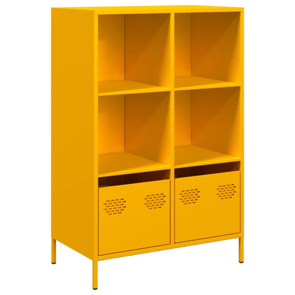 vidaXL Highboard Highboard Senfgelb 68x39x103,5 cm Stahl (1 St)