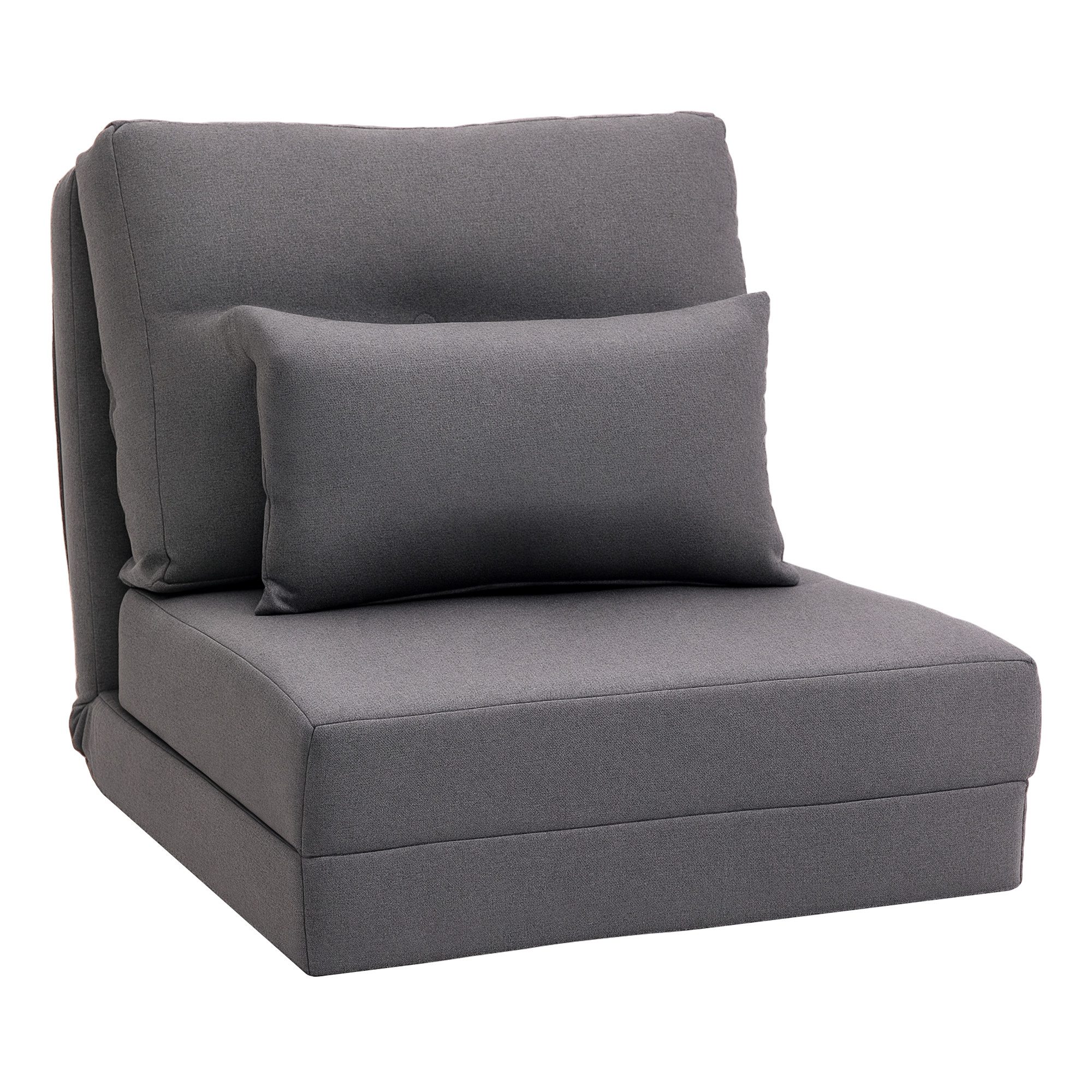 HOMCOM Schlafsofa mit verstellbarer Rückenlehne, Zierkissen, Bodensofa 1 Te günstig online kaufen