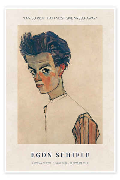 Posterlounge Poster Egon Schiele, I Am so Rich that I must Give Myself Away, Wohnzimmer Vintage Malerei