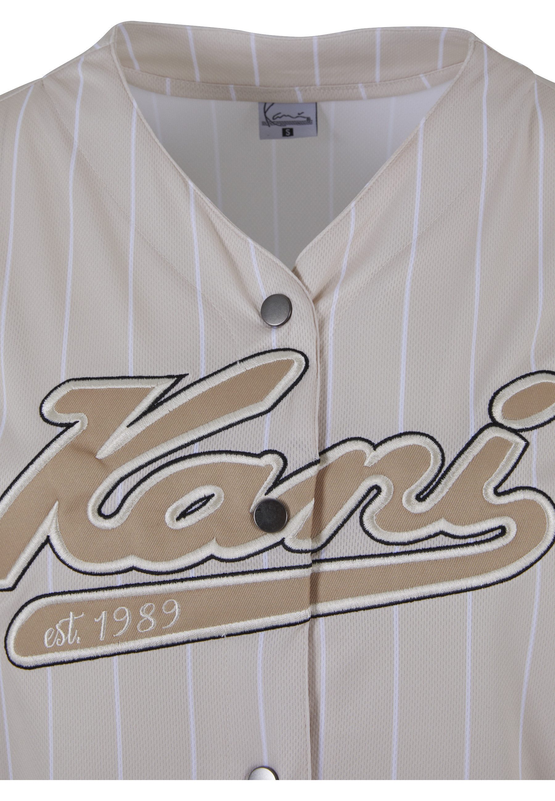 Karl Kani Kurzarmshirt Karl Kani Damen KW233-035-1 KK Varsity Pinstripe Baseball Shirt (1-tlg)