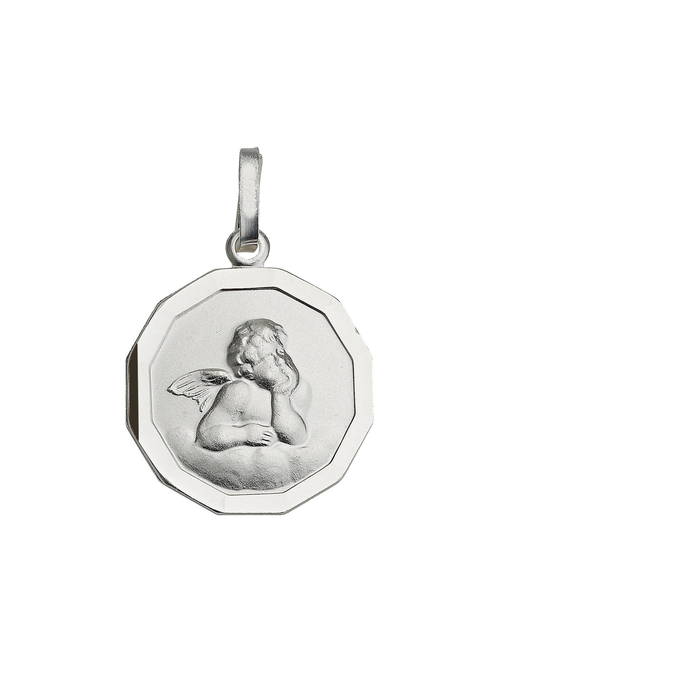 Firetti Kettenanhänger Schmuck Geschenk Silber 925 Halsschmuck Anhänger Kreis mit Engelmotiv
