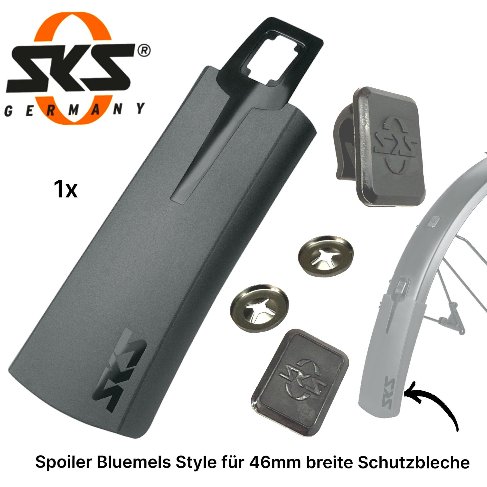 SKS Fahrrad-Montageständer SKS Spoiler Bluemels Style Fahrrad Schutzblech XXL Verlängerung