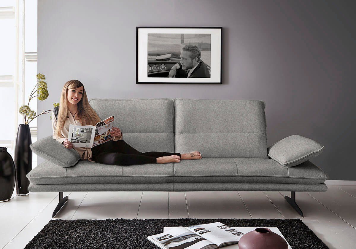 W.SCHILLIG 2,5-Sitzer broadway, Designsofa mit tollem Sitzkomfort, Sitztiefenverstellung, Kopfteil- & Seitenteilverstellung, Breite 216cm