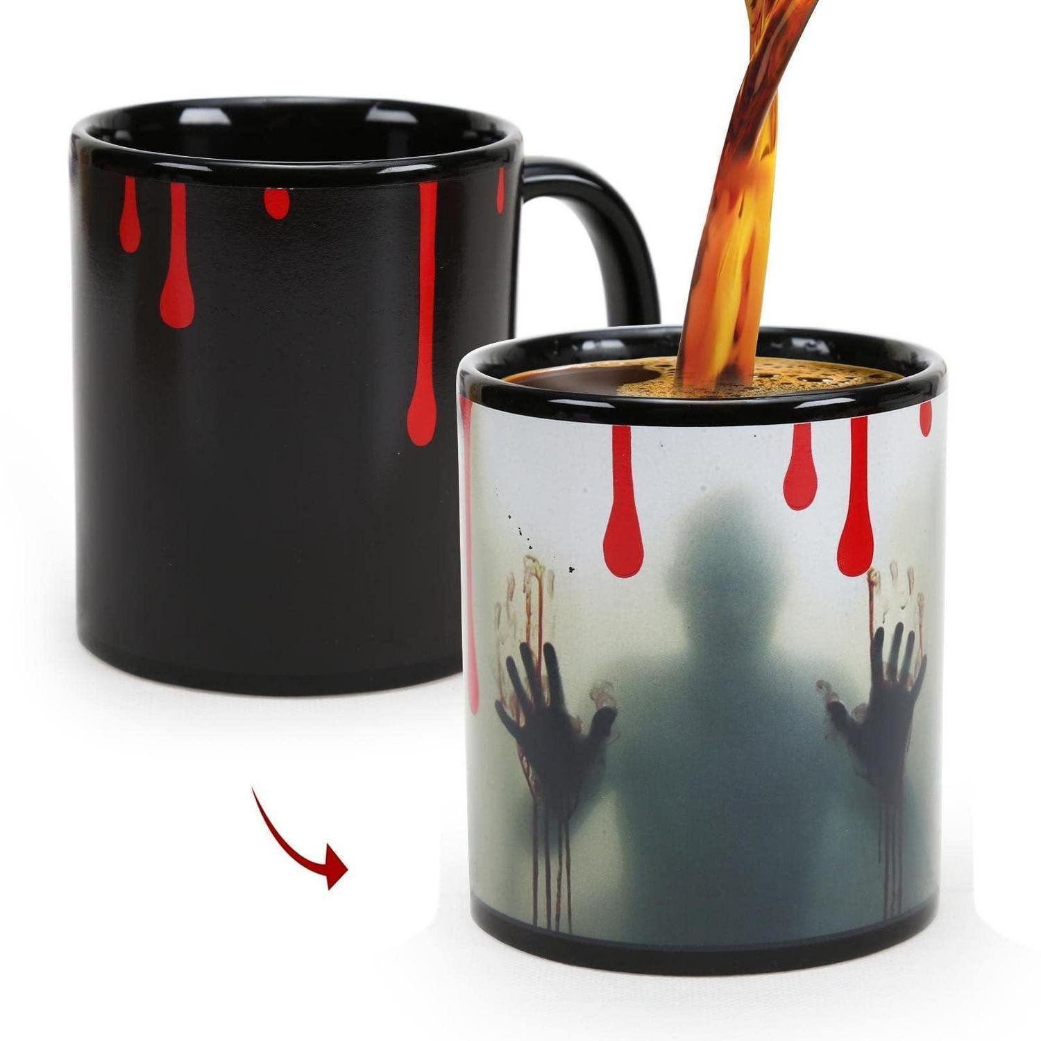 LuxusKollektion Tasse Kaffeetasse Farbwechsel 340ml Horror/Sonne, Keramik
