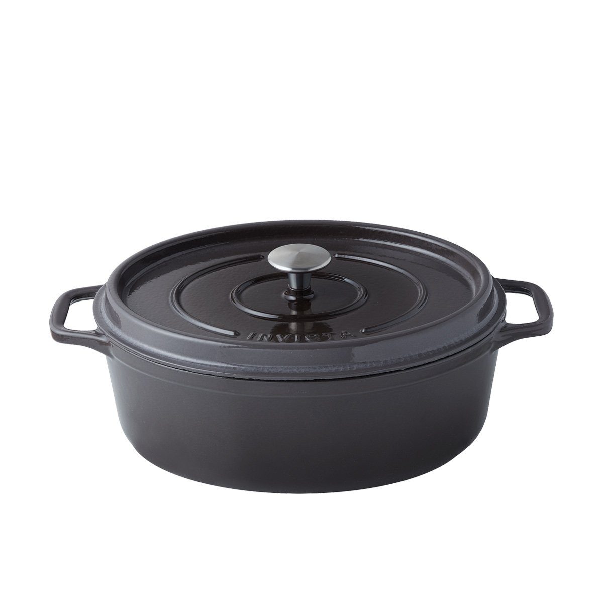 Invicta Bräter Cocottes, Cocotte oval 31 cm / 6 L - Gusseisen grau