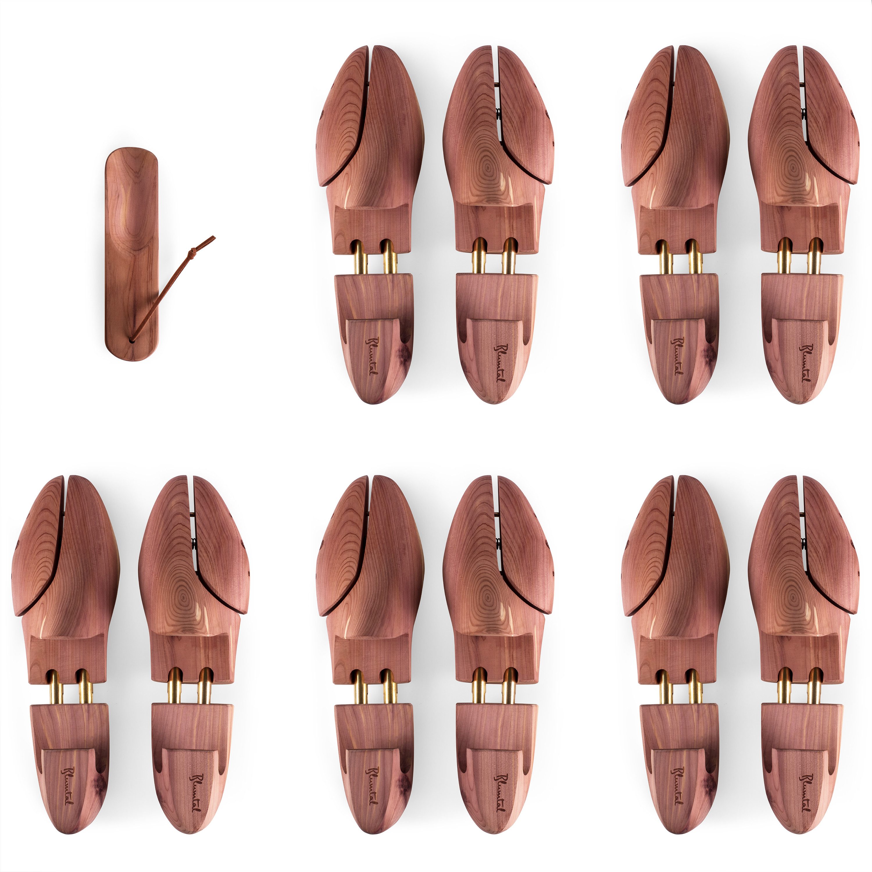 Blumtal Schuhspanner für Herren und Damen - Schuhdehner aus Zedern-Holz (5-tlg., 1 Paar, 2 Paar, 5 Paar), mit Schuhlöffel und ergonomischen Spanngriff, TESTSIEGER