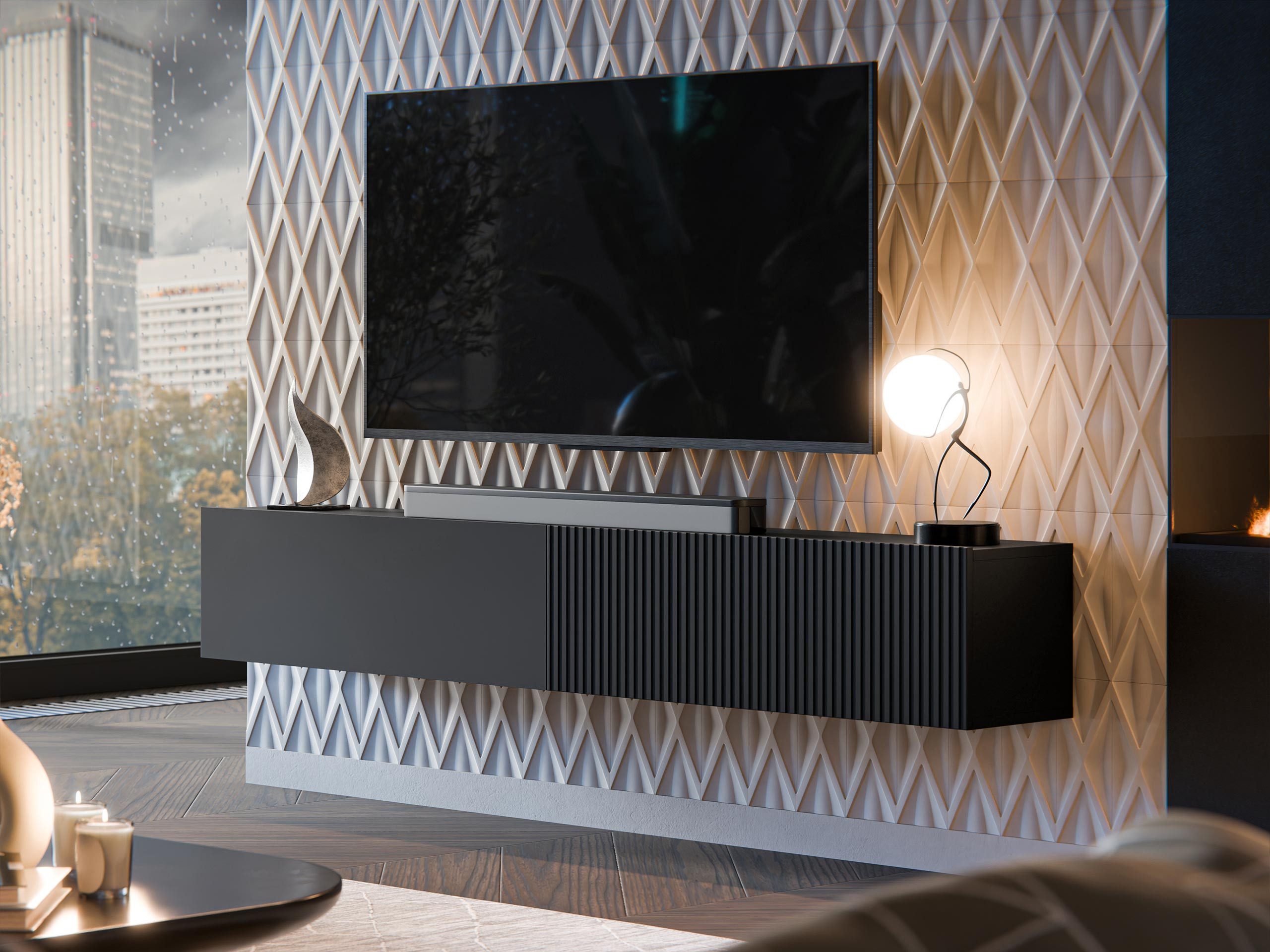 MIRJAN24 TV-Schrank Capital 200 (mit zwei Klappen) Gasdruckfeder, 200x30x31 günstig online kaufen