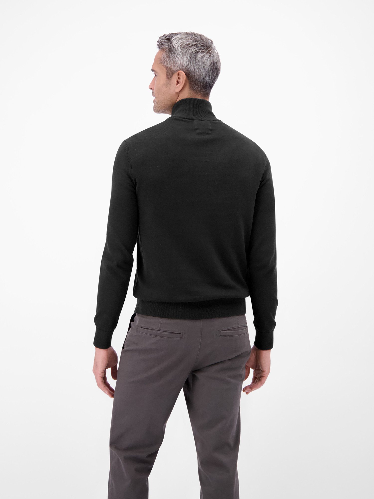 LERROS Troyer Flachstrickpullover mit Troyerkragen