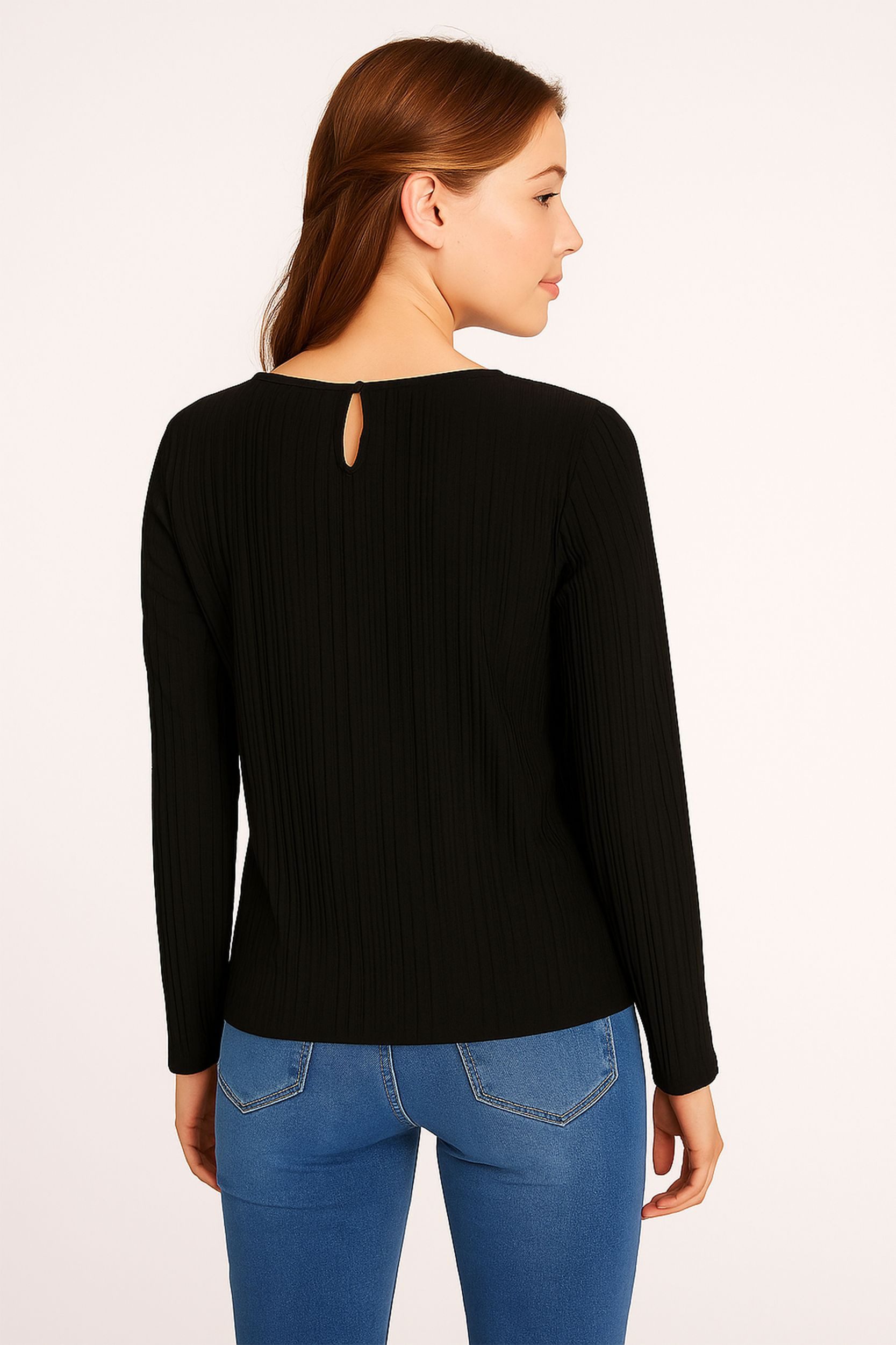 HaILY’S T-Shirt Feine Rippstruktur und rundem Halsausschnitt für (2-tlg) LS P TP Pe44nelope