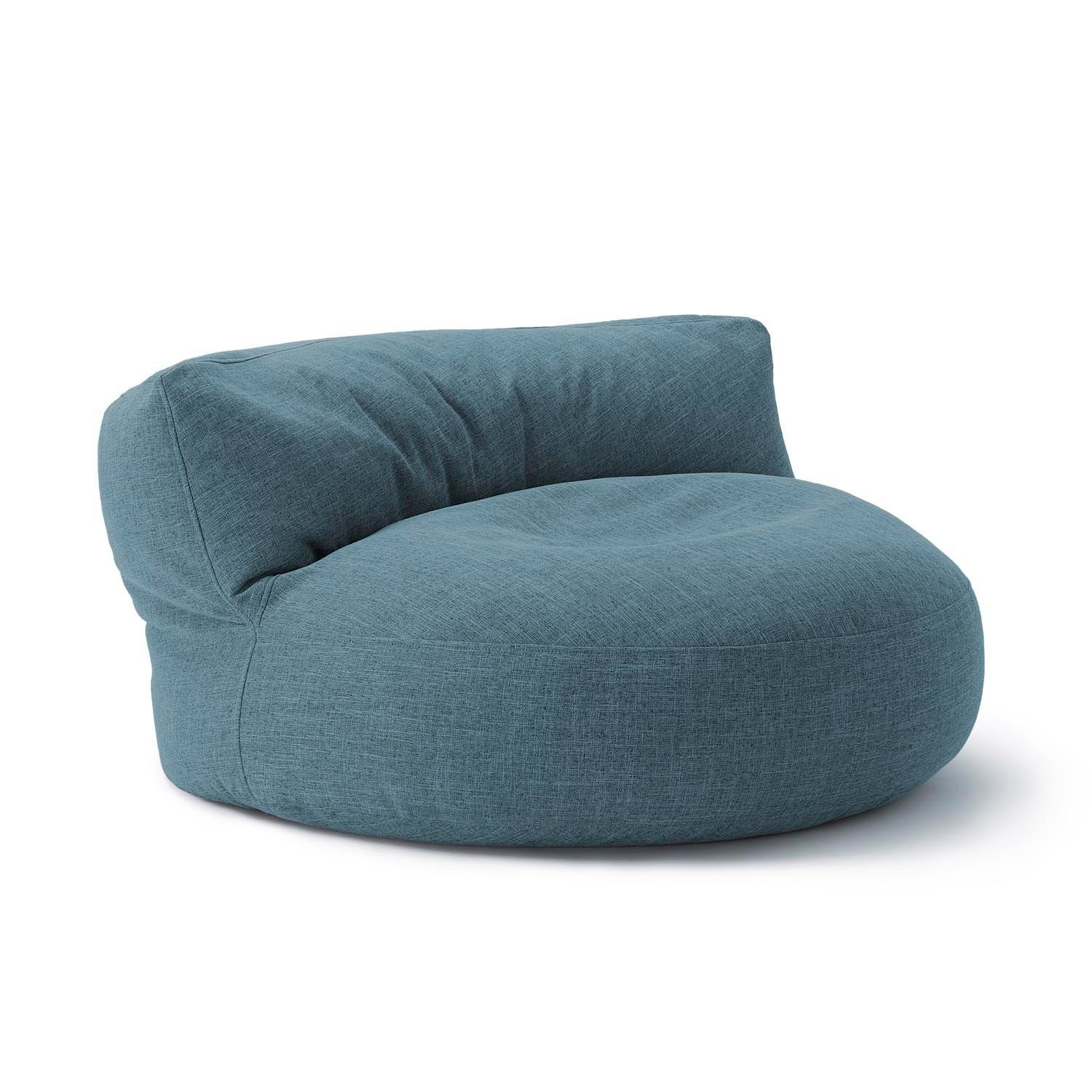 Lumaland Sitzsack Round Sofa Sitzkissen Bean Bag Couch Lounge, inkl. Rückenlehne In-& Outdoor 90x90x50cm aqua