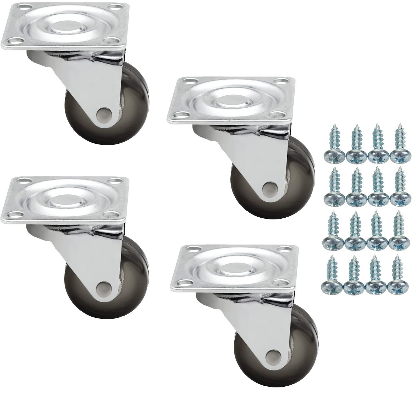 SO-TECH® Möbelrolle Lenkrollen Transportrollen KIEL Ø 35 mm inkl. Schrauben, (4-St), braun, belastbar bis 25 kg pro Rolle