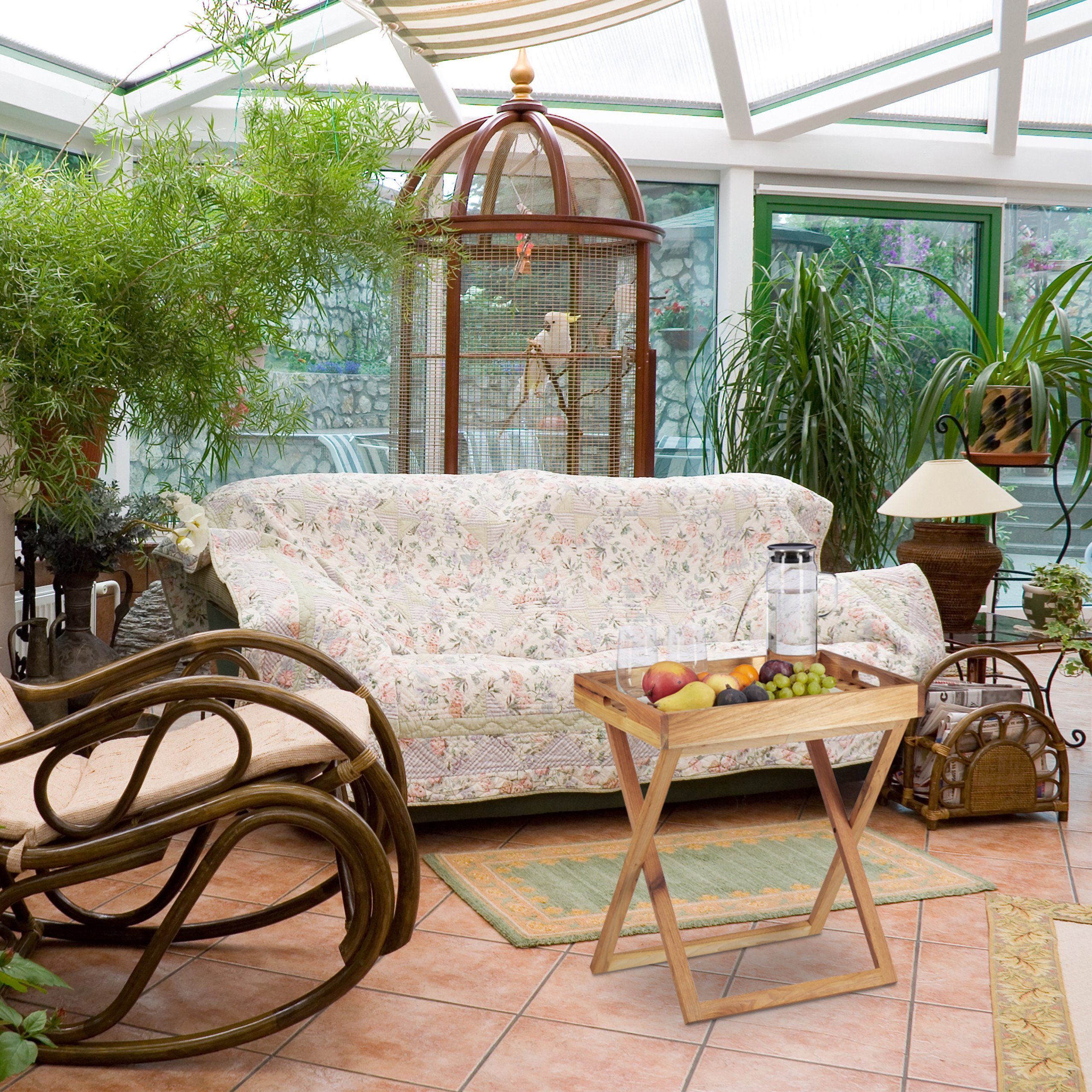 relaxdays Tabletttisch klappbar Walnuss günstig online kaufen