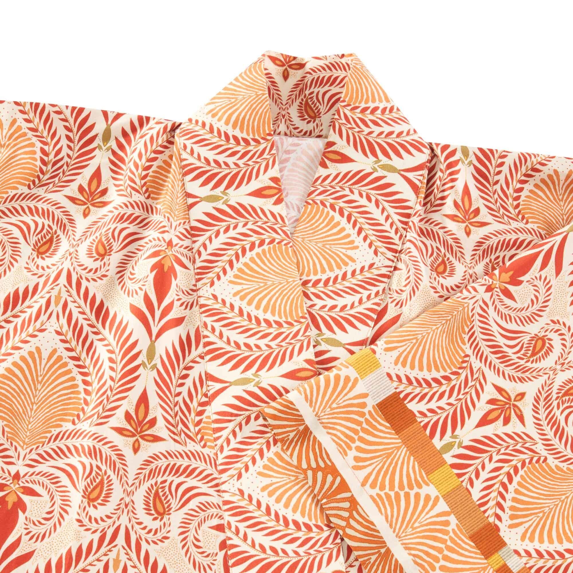 Bassetti Kimono NAIROBI, lang, Baumwolle, Gürtel, aus hochwertigem Baumwollsatin