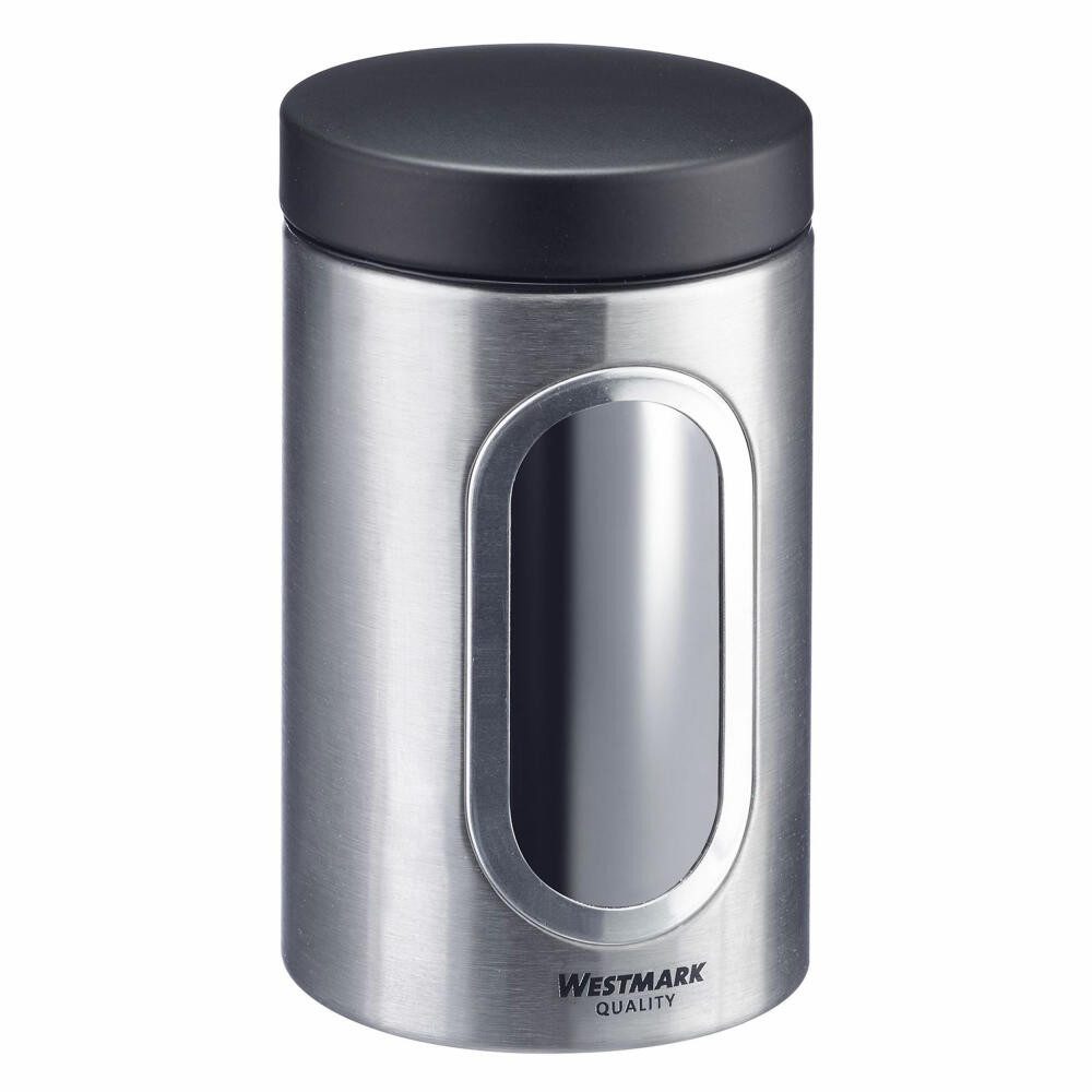 WESTMARK Vorratsdose mit Fenster, 950 ml, Rund, ø 8,7 cm, Stahl, Edelstahl, PET