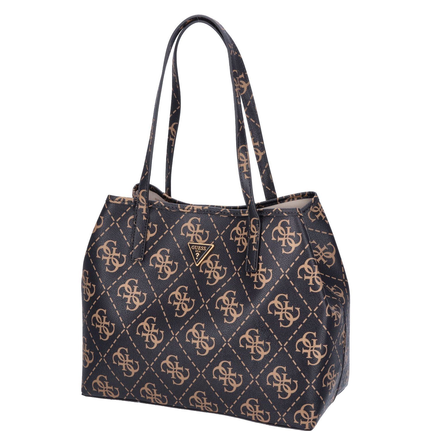 Guess Umhängetasche GUESS Damen Shopper Vikky Brown Logo (1-tlg)