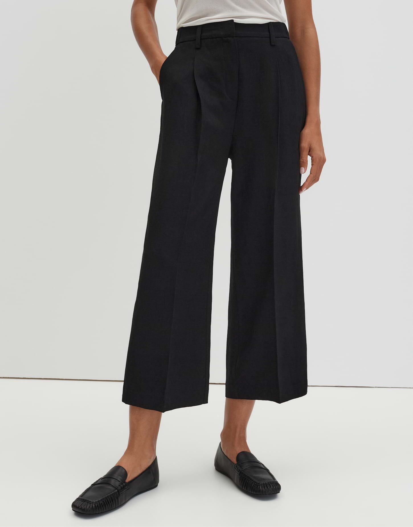 someday Culotte CELINO CROPPED Wide aus Viskose Leinen Mix