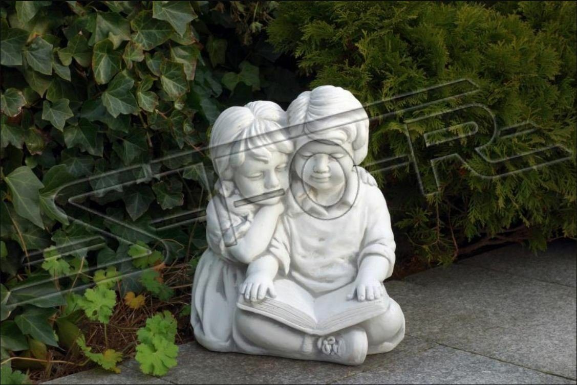 JVmoebel Gartenfigur Junge & Mädchen Lesen Garten Dekoration Kinder Figur Statue Sofort, (1 St., 1x Gartenfigur)