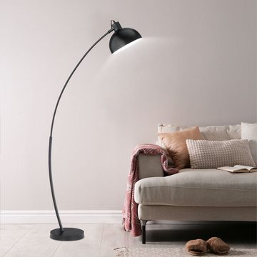 etc-shop LED Bogenlampe, Leuchtmittel nicht inklusive, Stehlampe Bogenleuchte Wohnzimmer Zimmerlampe Stehlampe Lampe schwarz