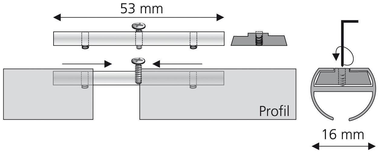 LICHTBLICK ORIGINAL Verbinder, Gardinenstangen, (1-St), für Innenlaufprofile Ø 16 mm