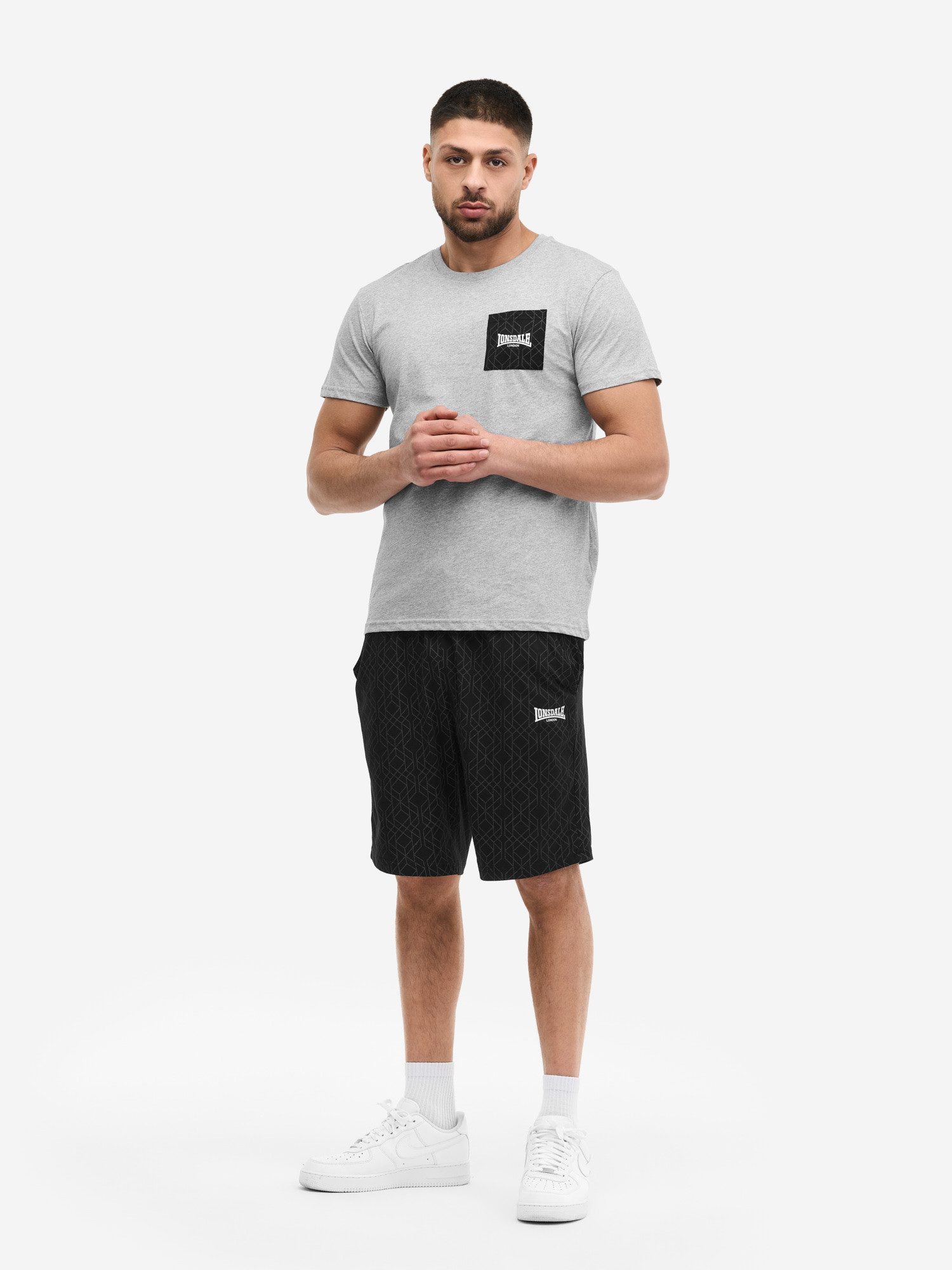 Lonsdale Freizeitanzug BUSTON (2-tlg), 2-teiliges Set, aus Baumwolle, bequeme Passform