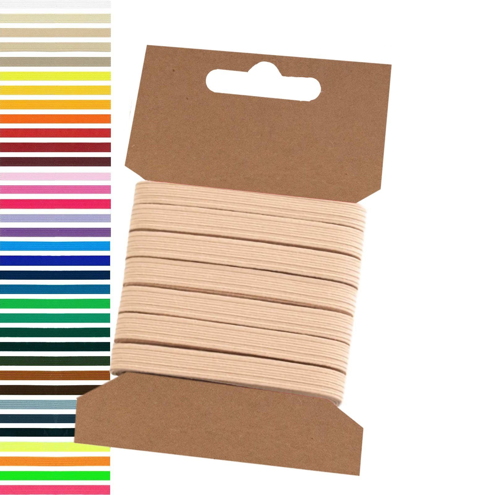 maDDma Webband 5m Gummiband 6,6mm Gummilitze Wäschegummi elastisches Band Wäscheband, beige