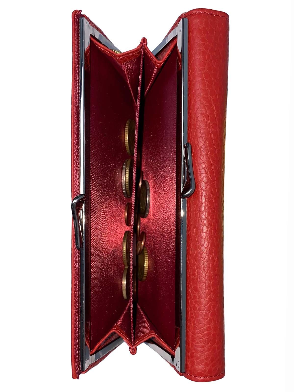 Geldbörse Magnetverschlus Bag & Damen-Geldbörse-lang Belt Softleder mit (Damen-Geldbörse) Red
