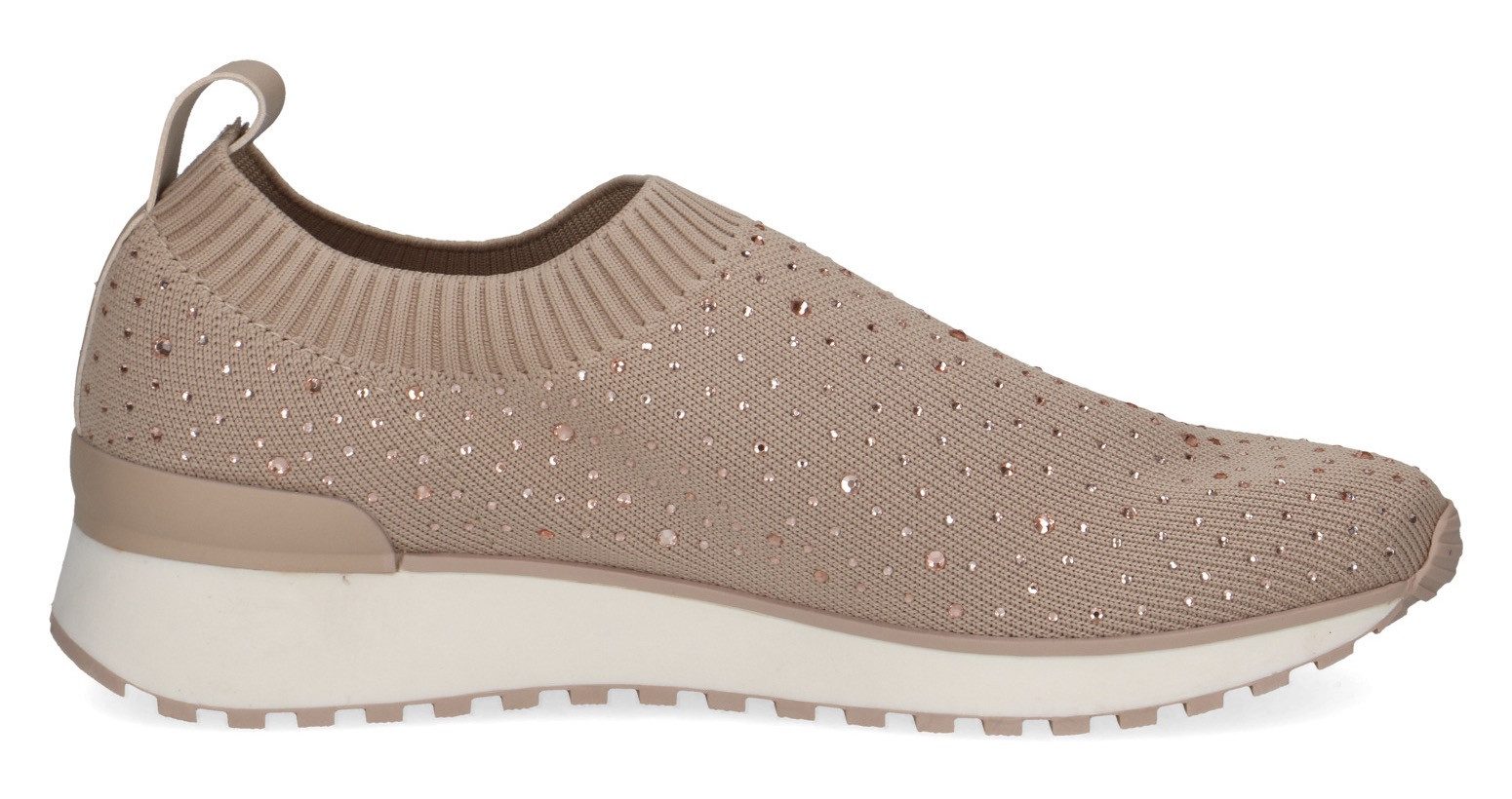 Caprice Slip-On Sneaker, Slipper, Freizeitschuh, Halbschuh mit funkelnden Strass-Steinen