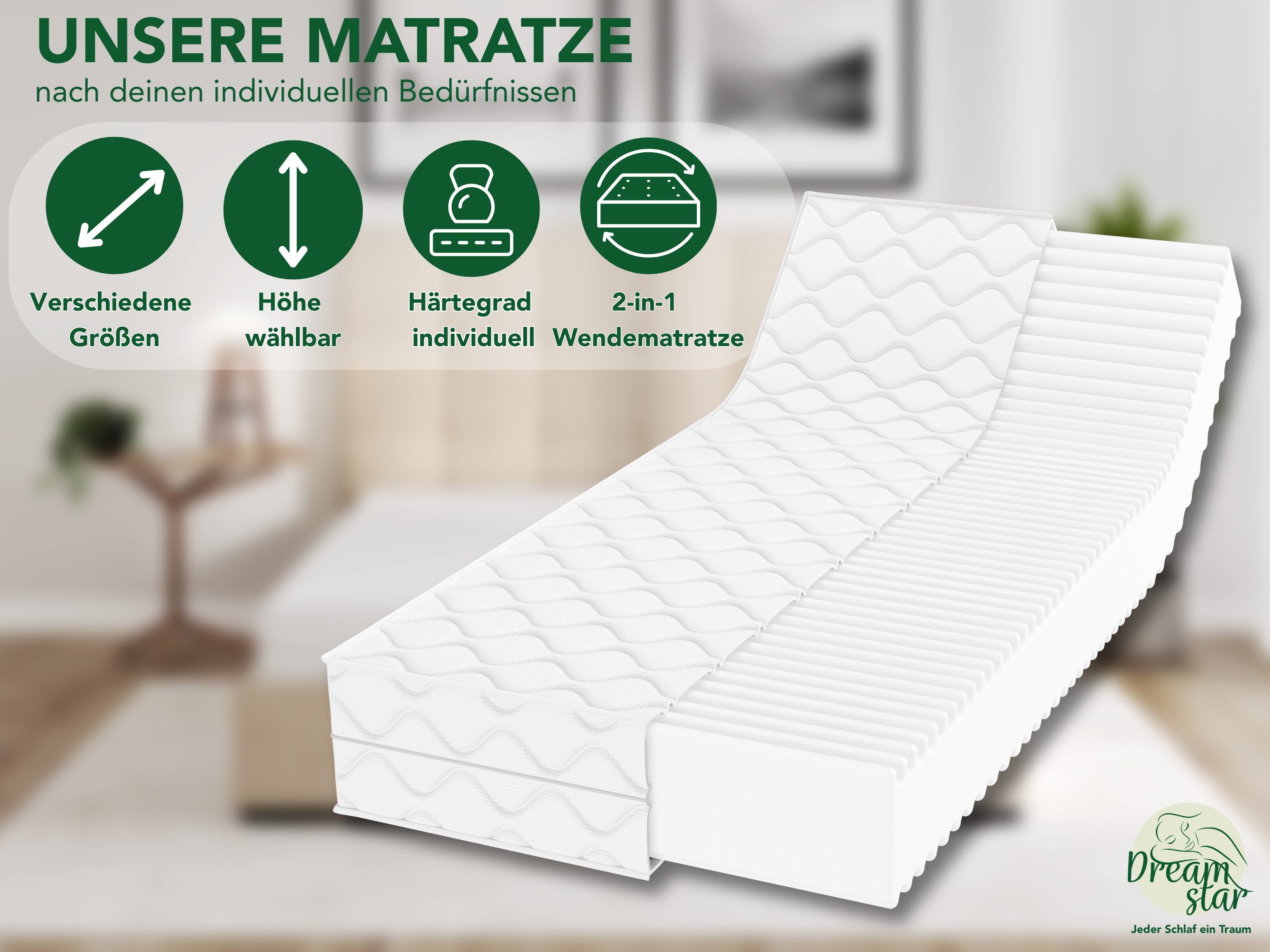 Kaltschaummatratze Ergo Flex, zwei unterschiedlich feste Liegeseiten (H2/H3 günstig online kaufen