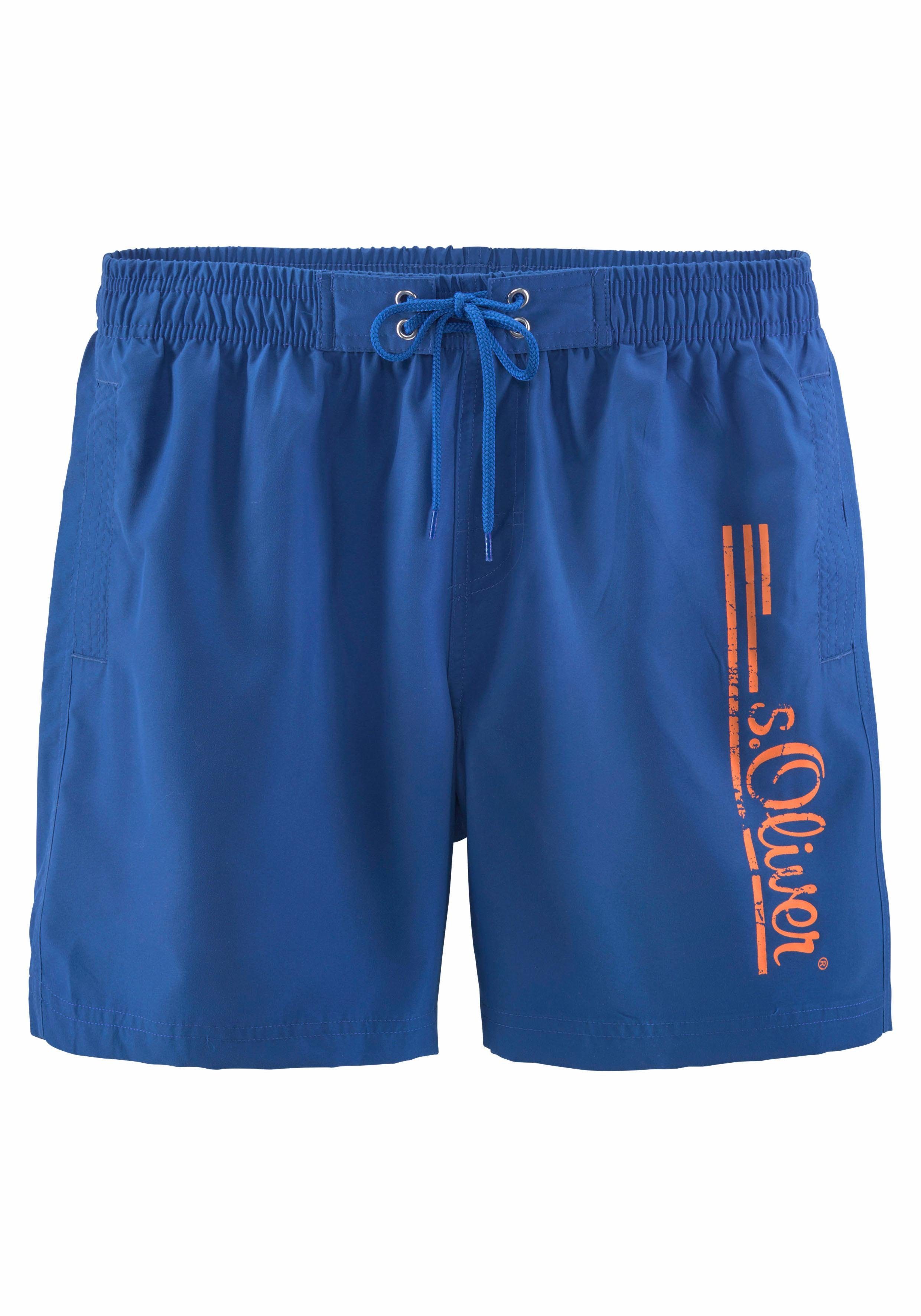 s.Oliver Badeshorts Philip mit Logo-Print im Used-Look günstig online kaufen
