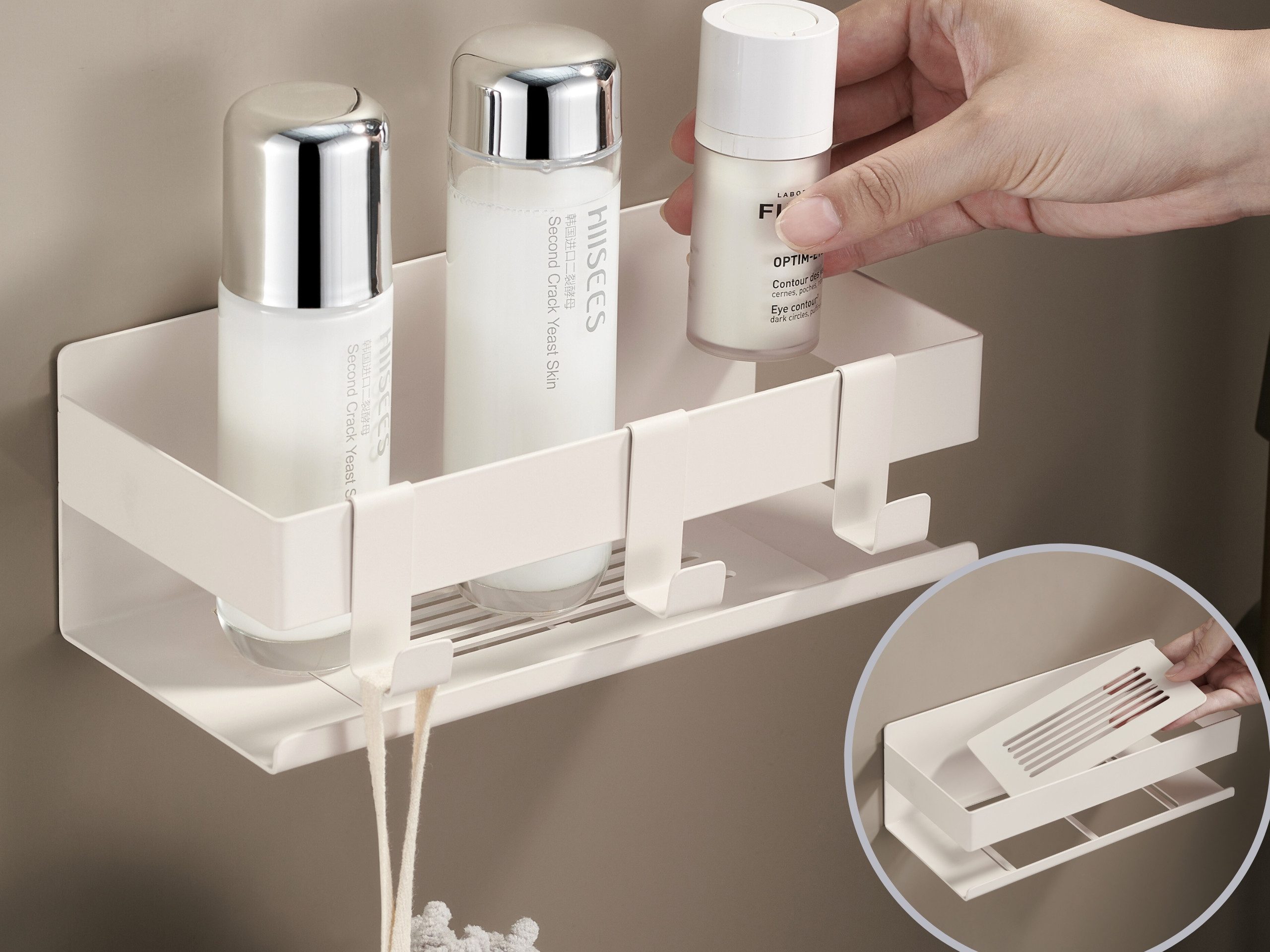 DEKAZIA Duschablage ohne Bohren, Selbstklebender Duschkorb, Duschregal Edel günstig online kaufen