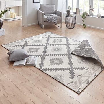 Teppich In- & Outdoor Wendeteppich Malibu Grau Creme, NORTHRUGS, rechteckig, Höhe: 5 mm