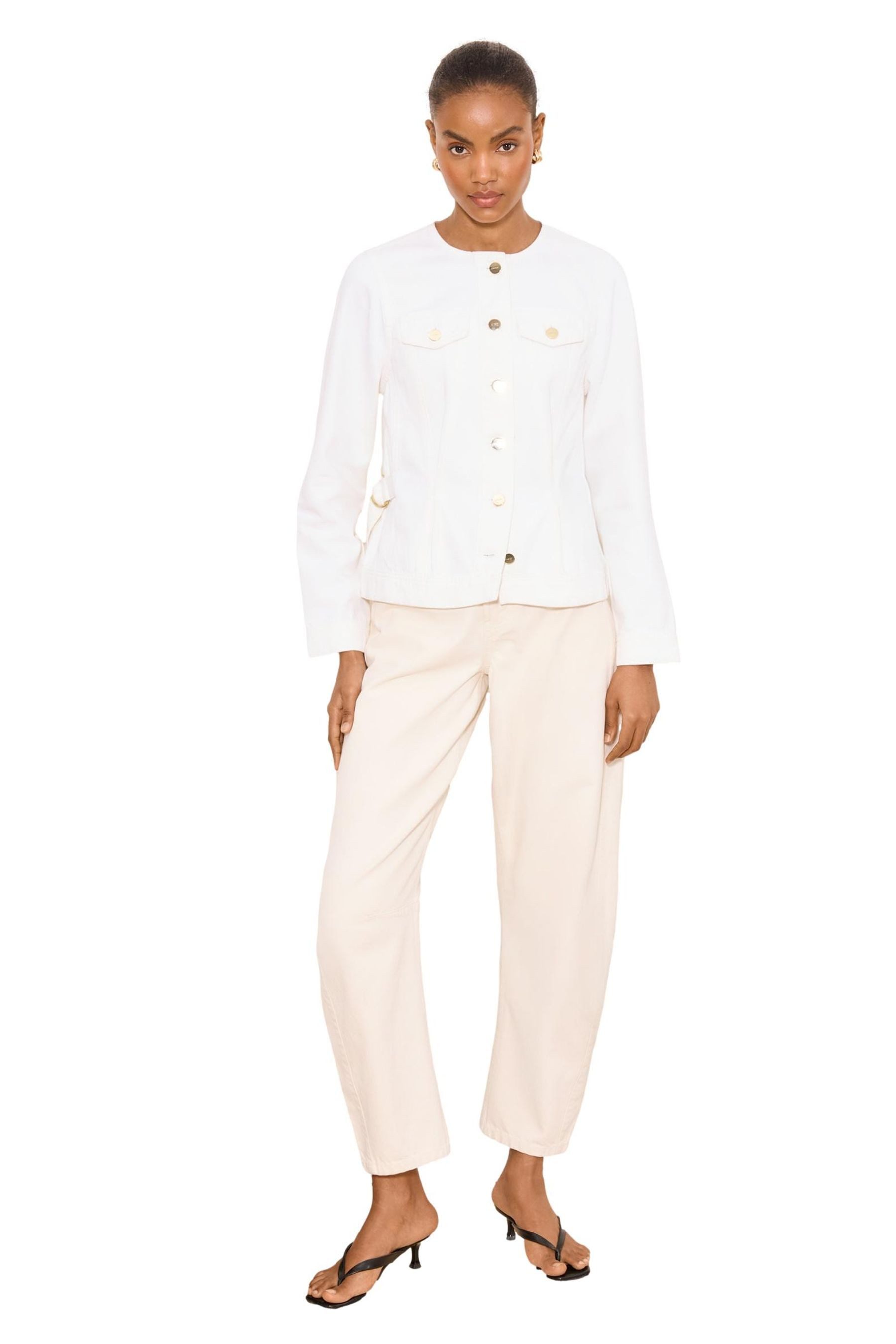 LIPSY Jeansjacke Lipsy kragenlose, taillierte Jeansjacke, Regular (1-St)