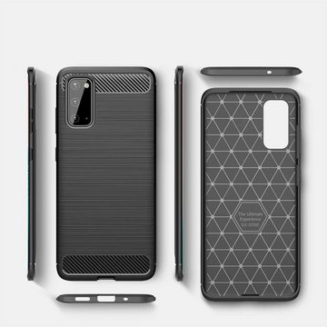CoolGadget Handyhülle Carbon Handy Hülle für Samsung Galaxy S20 6,2 Zoll, robuste Telefonhülle Case Schutzhülle für Samsung S20 5G Hülle