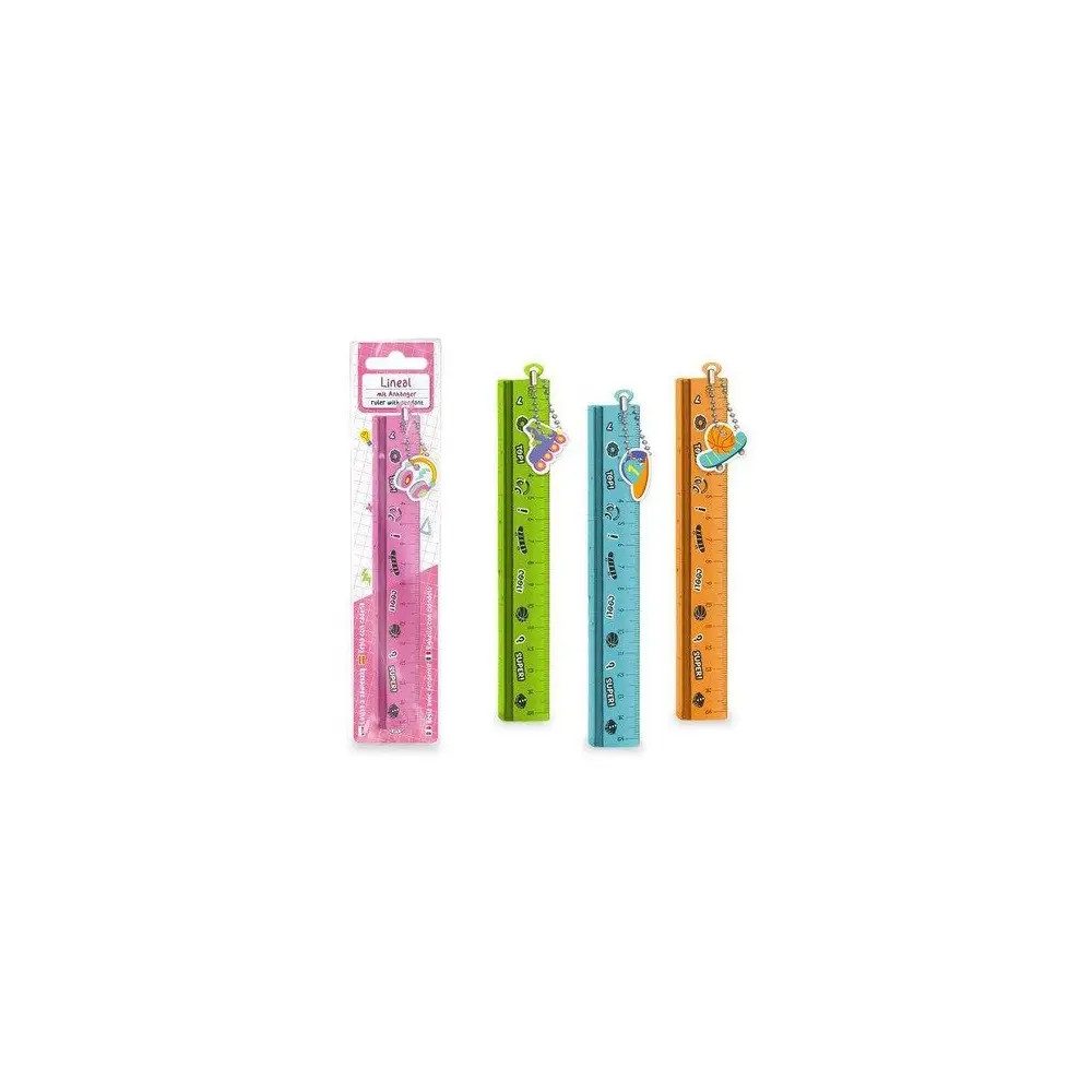 Trendhaus Buntstift ABC-5 Lineal 15cm mit Anhänger, 4-fach sortiert Ein Must-have für jede