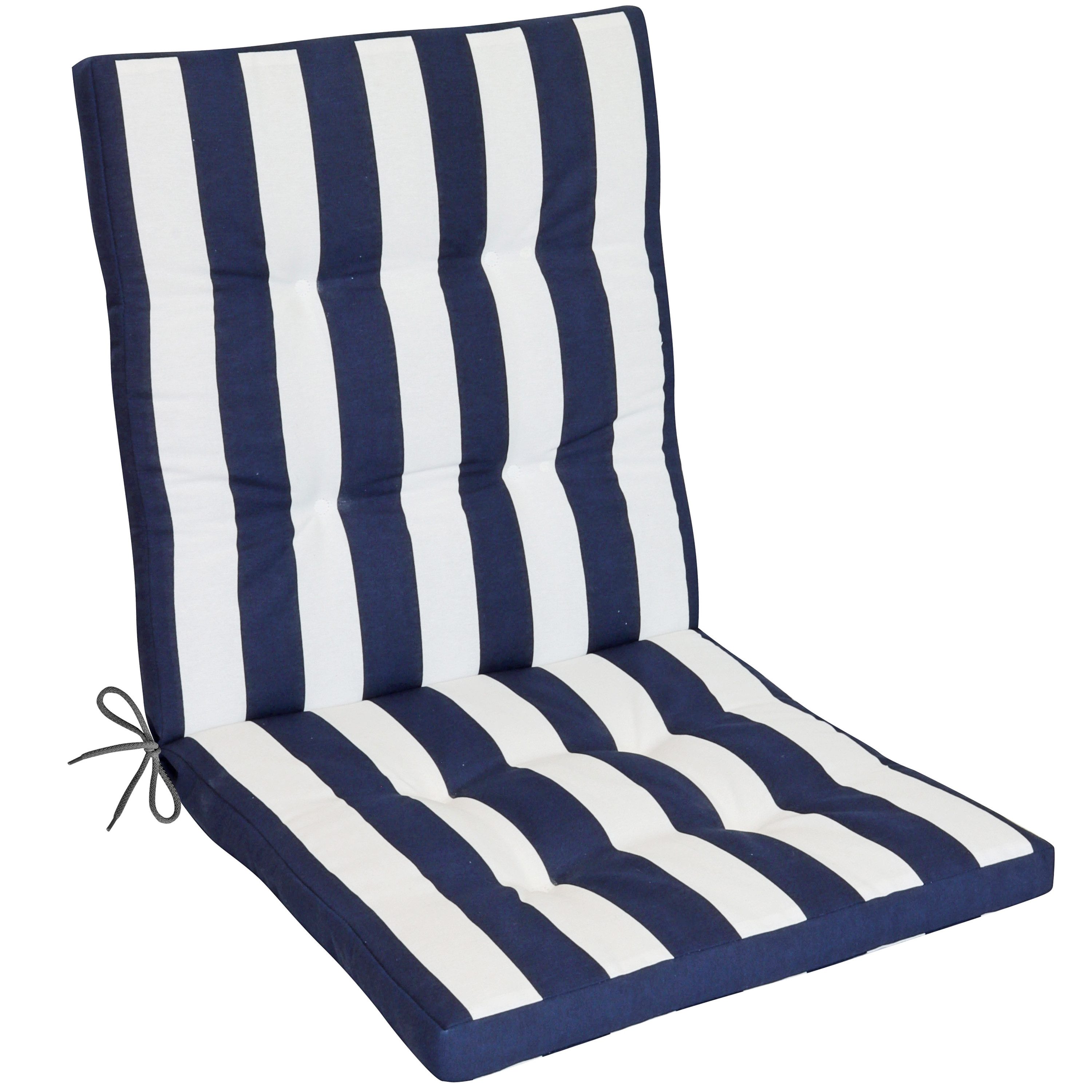 Herlag Polsterauflage Mia, (1 St), Niedriglehner 100x50x5cm Easy-Drop Bänder Blau Gestreift
