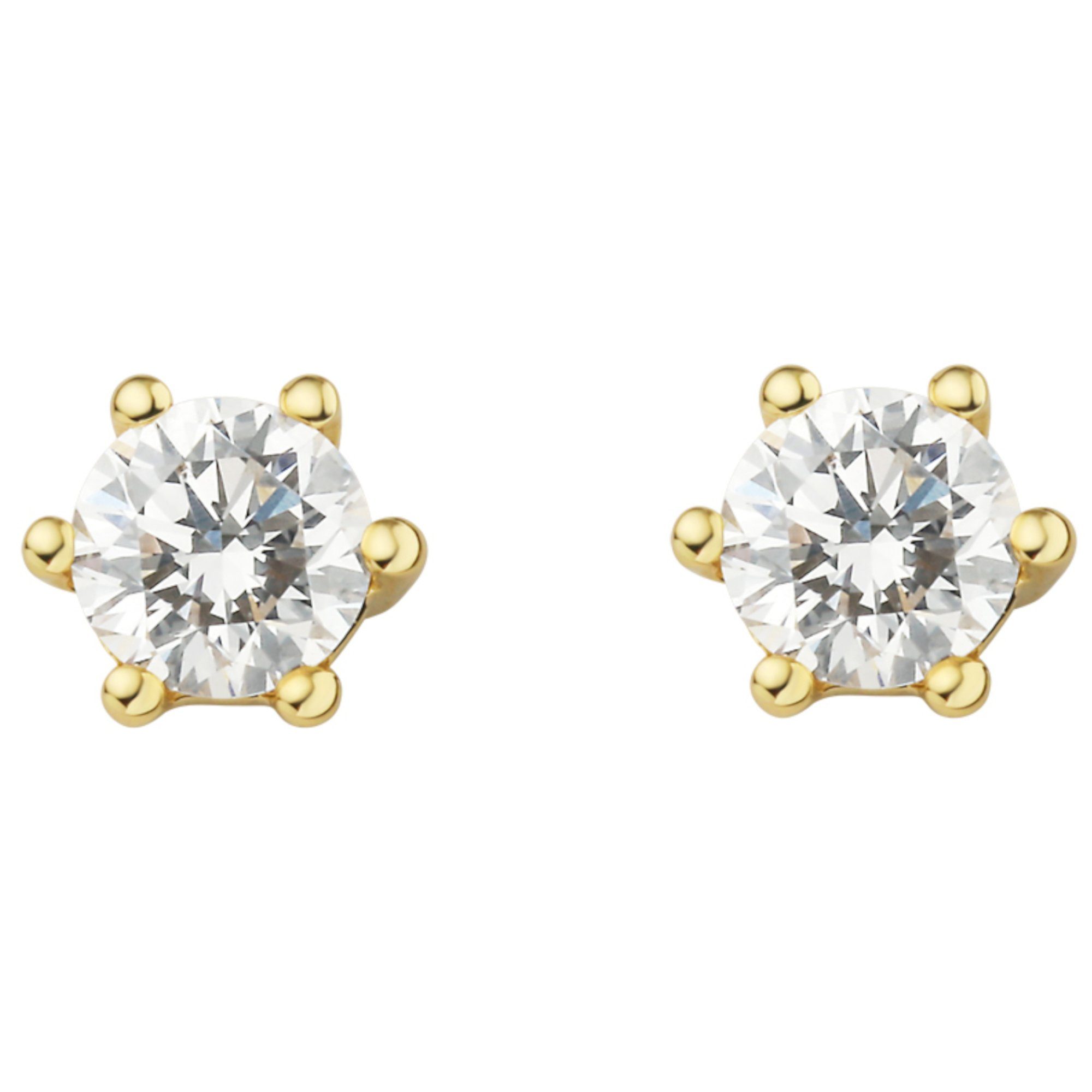 Schmuck aus Paar Ohrstecker ELEMENT Damen Gelbgold, 0.3 ct Brillant Diamant Ohrstecker Gold Ohrringe 750 ONE