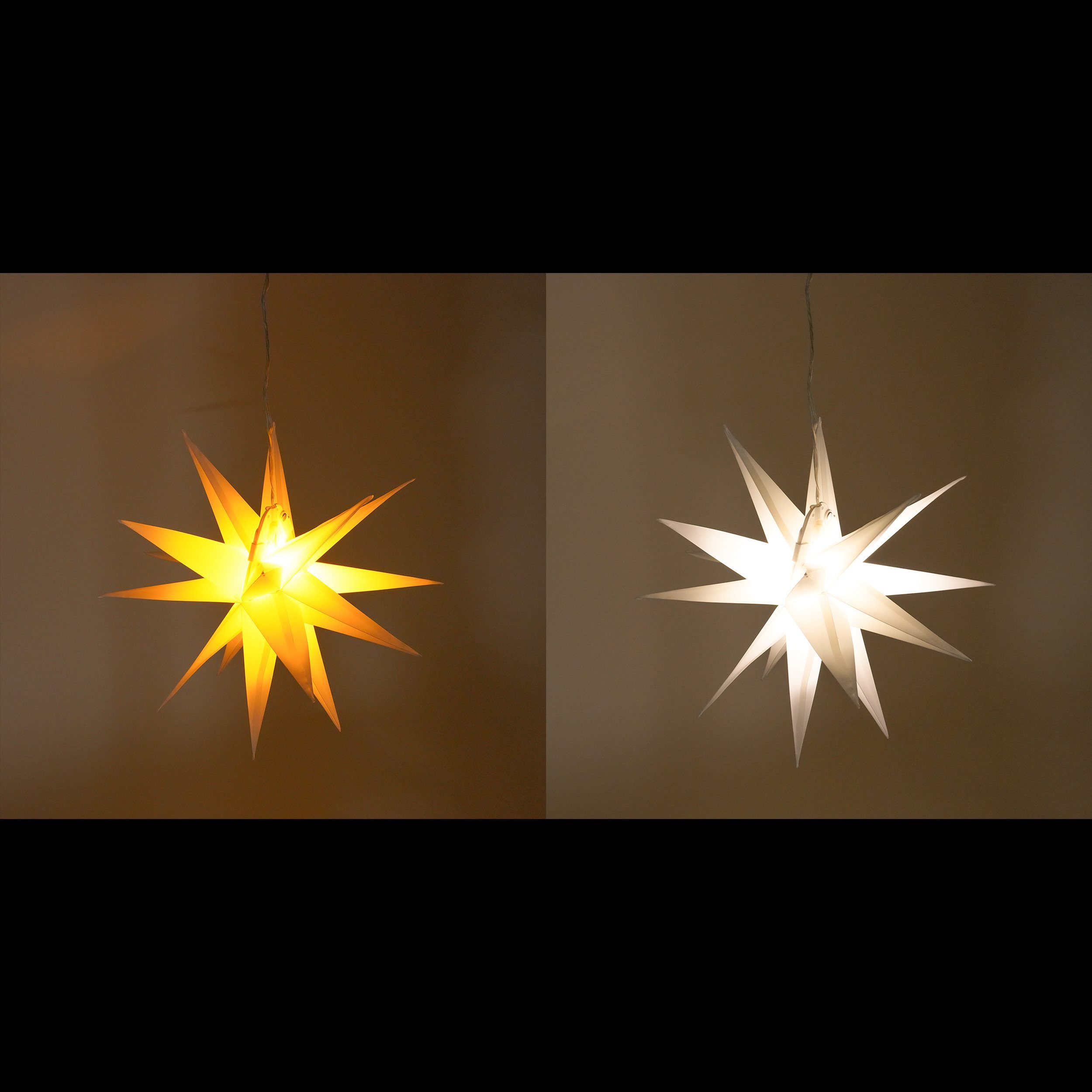 esotec LED Solarleuchte Weihnachtsstern Ø35cm, 2 Leuchtfarben, 4000K, Weihnachtsdeko 102573, LED fest integriert